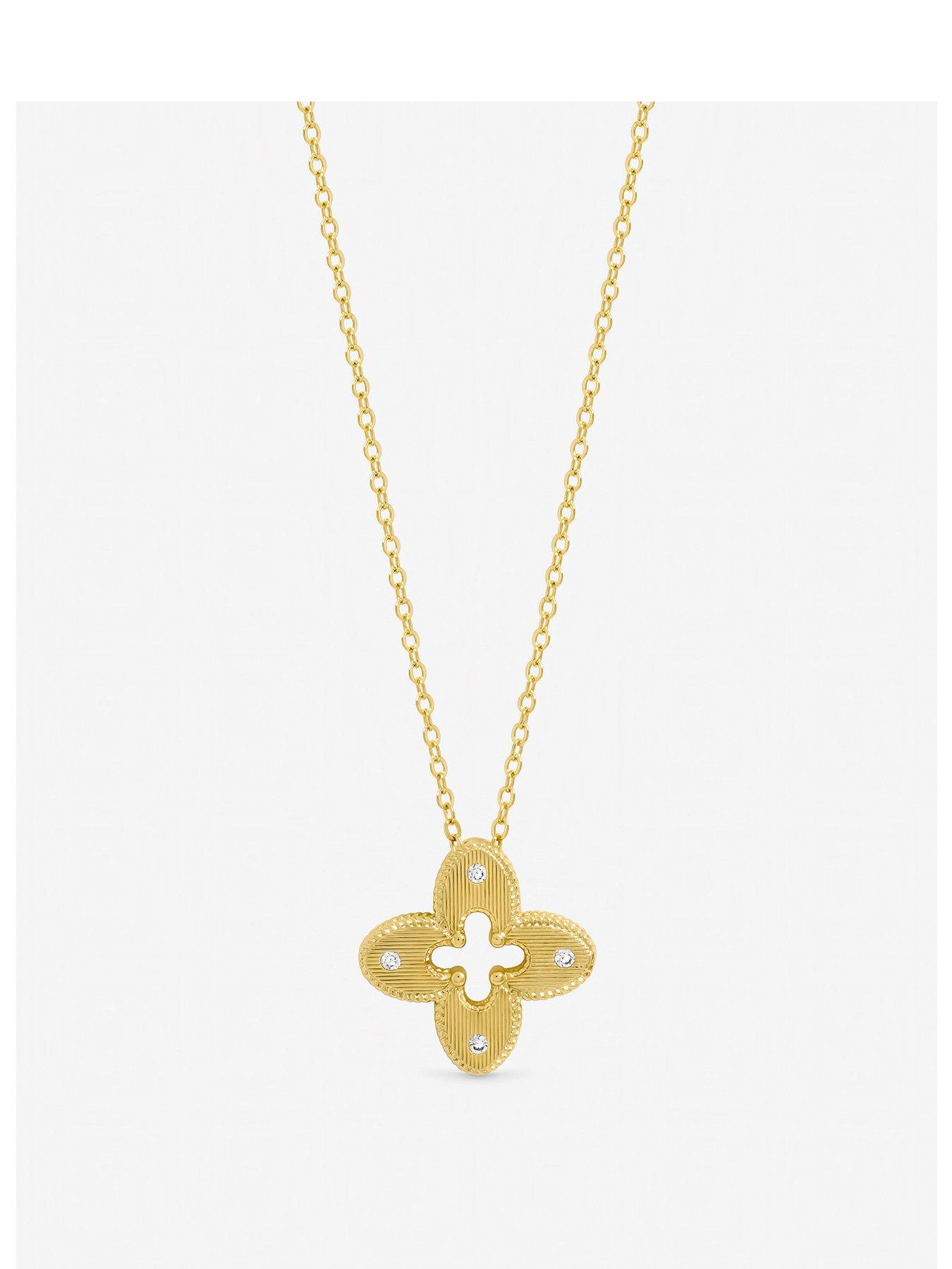 jon-richard-jon-richard-gold-plated-textured-crystal-clover-pendantstillFront