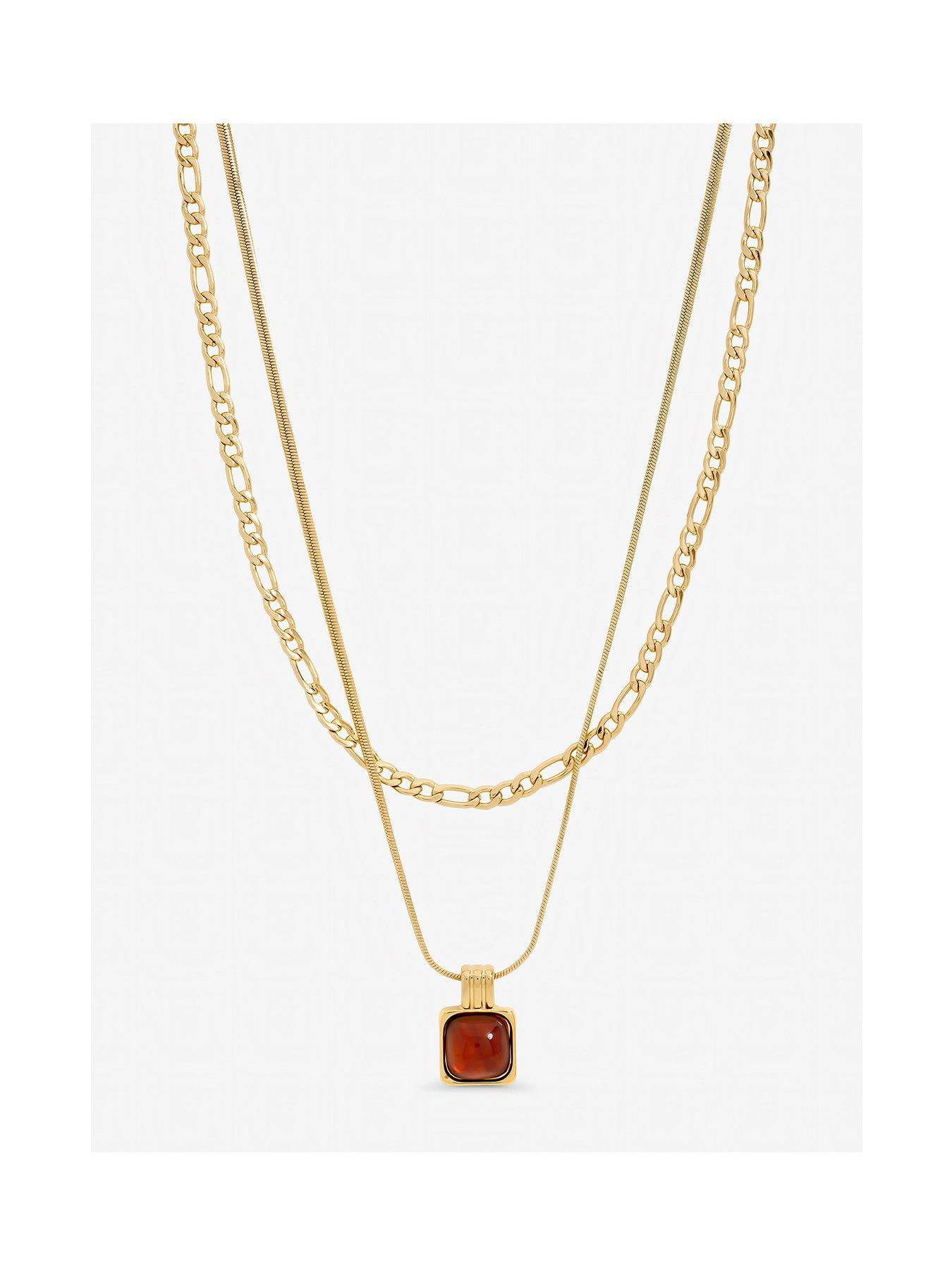 mood-mood-gold-plated-double-layer-chain-and-resin-necklacefront