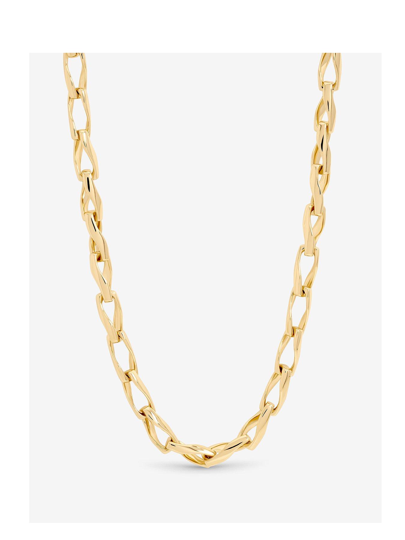 Inicio Inicio Gold Plated Twisted Link Necklace - Gift Pouch