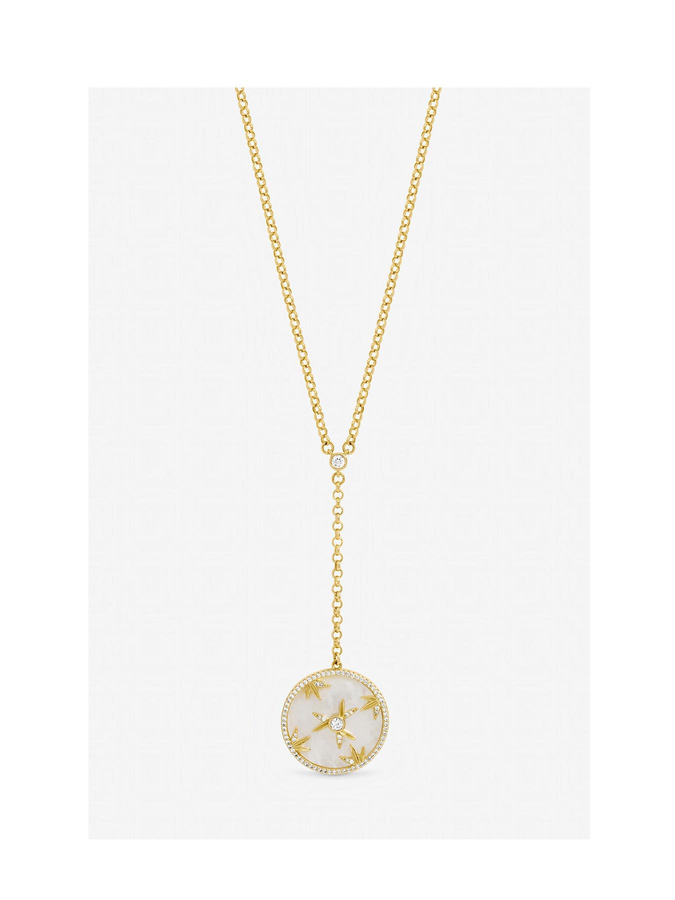 Jon Richard Jon Richard Gold Plated and Mother of Pearl Fan Pendant