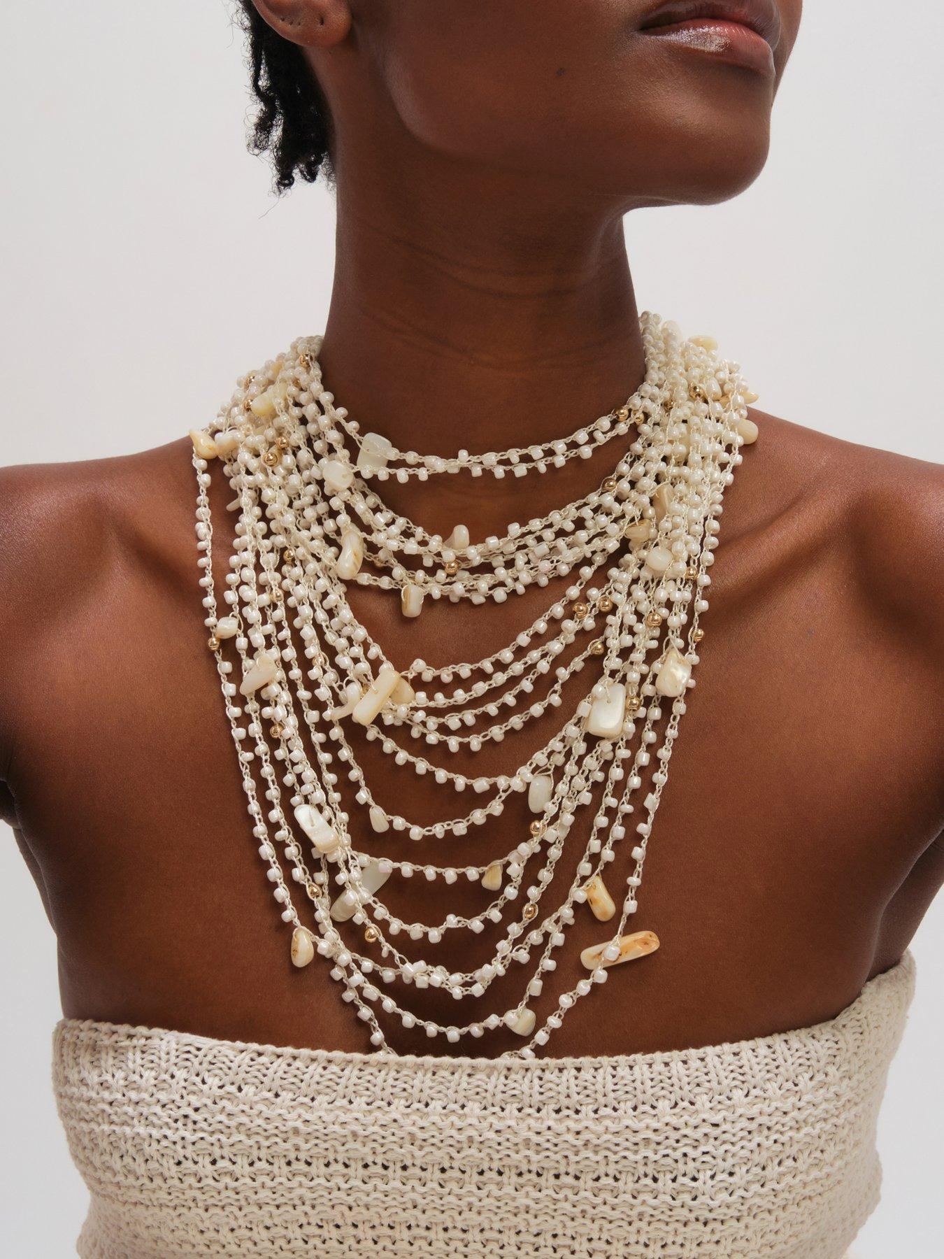 mood-gold-plated-statement-multirow-beaded-necklacestillFront