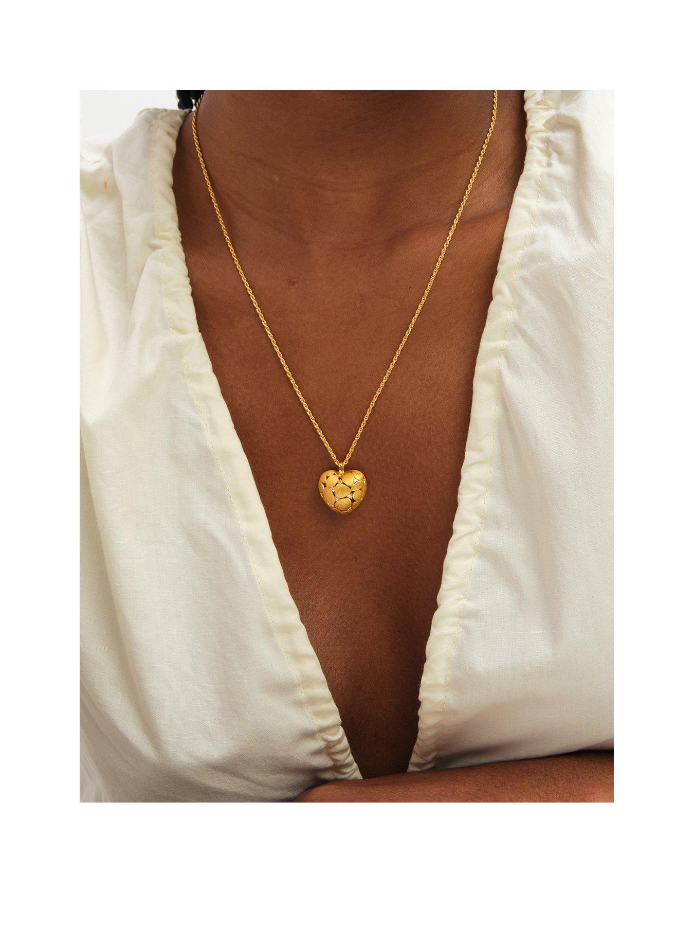 Jon Richard Jon Richard Gold Plated Satin Heart Pendant