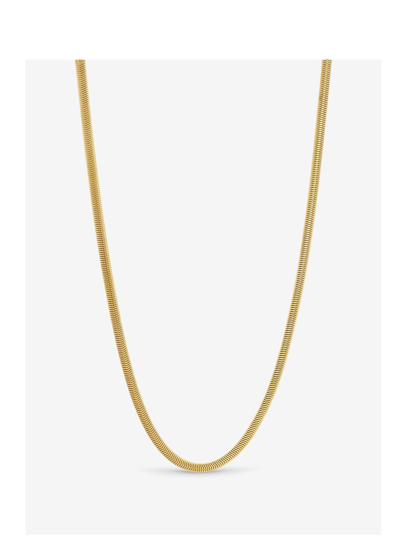 Inicio Inicio Men's Gold Plated Waterproof Snake Chain Necklace - Gift Pouch