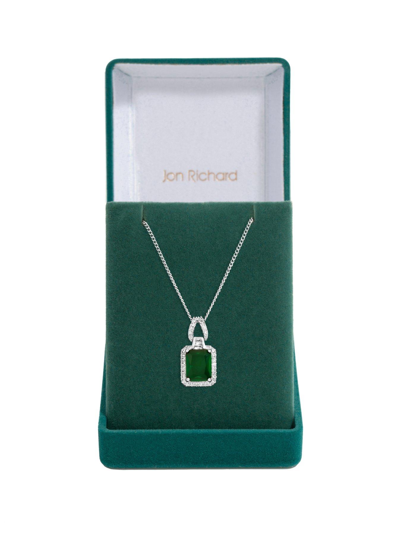 Image 2 of 4 of Jon Richard Cubic Zirconia Emerald Perfume Bottle Pendant