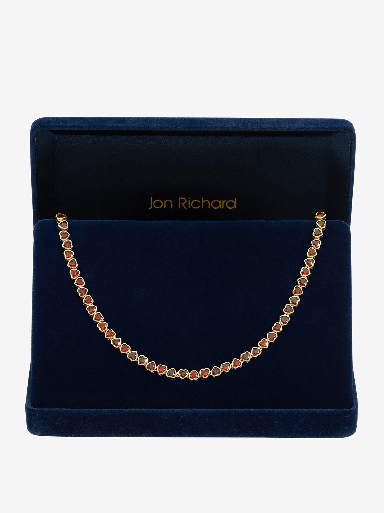 Jon Richard Jon Richard Gold Plated Cubic Zirconia Red Heart Allway Necklace