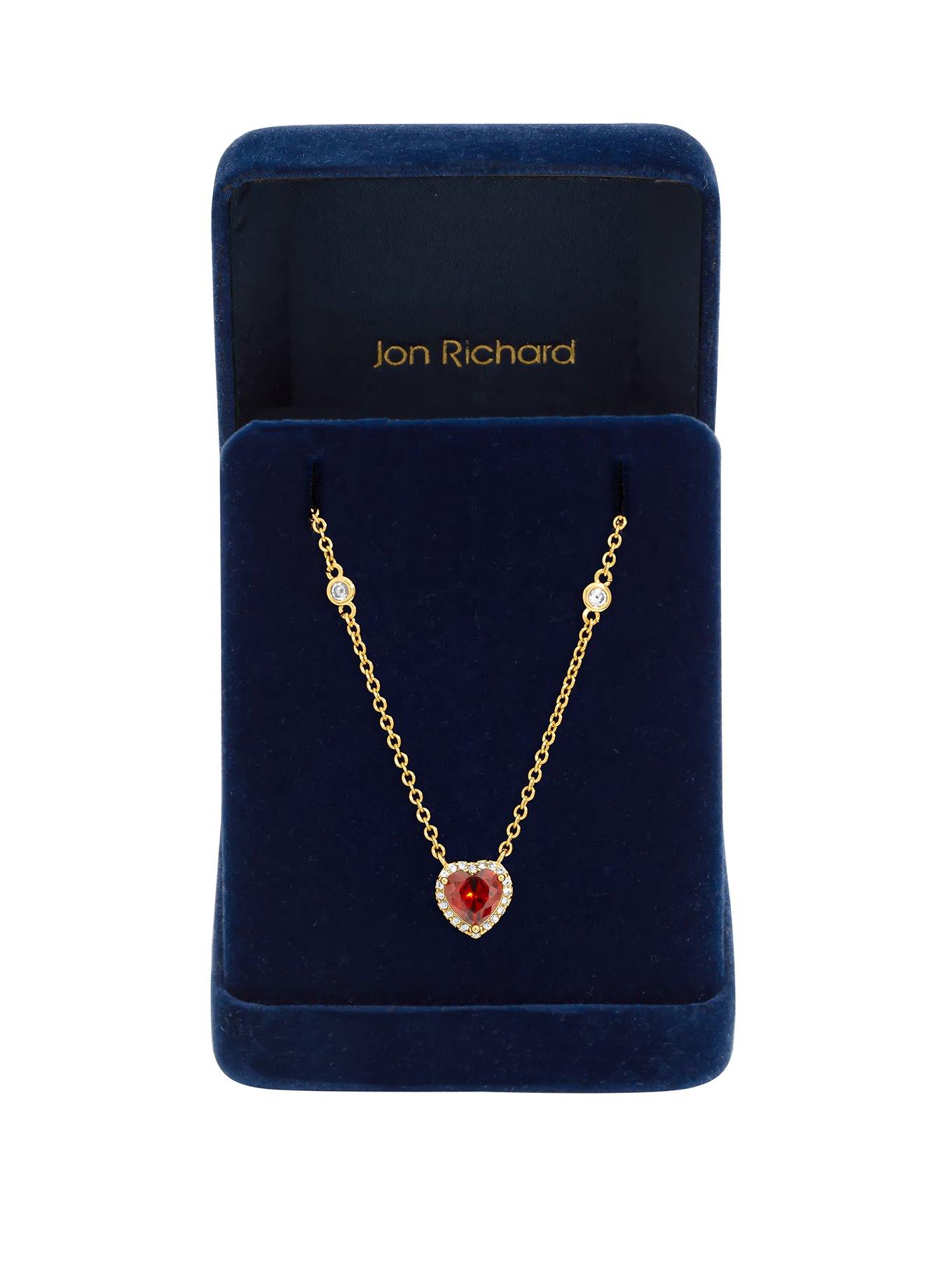 Jon Richard Jon Richard Gold Plated and Red Heart Pendant Necklace