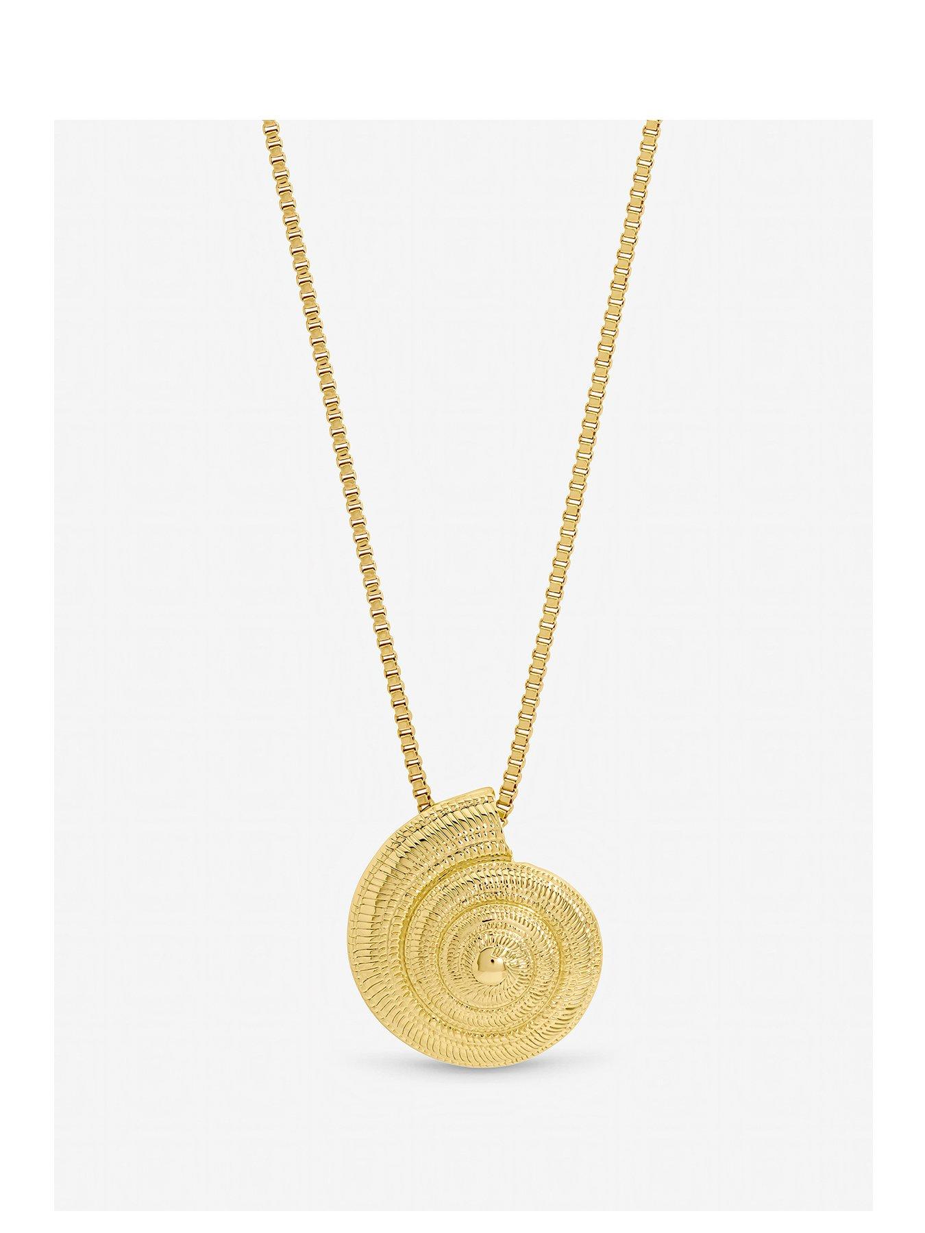 Inicio Inicio Gold Plated Statement Shell Necklace - Gift Pouch