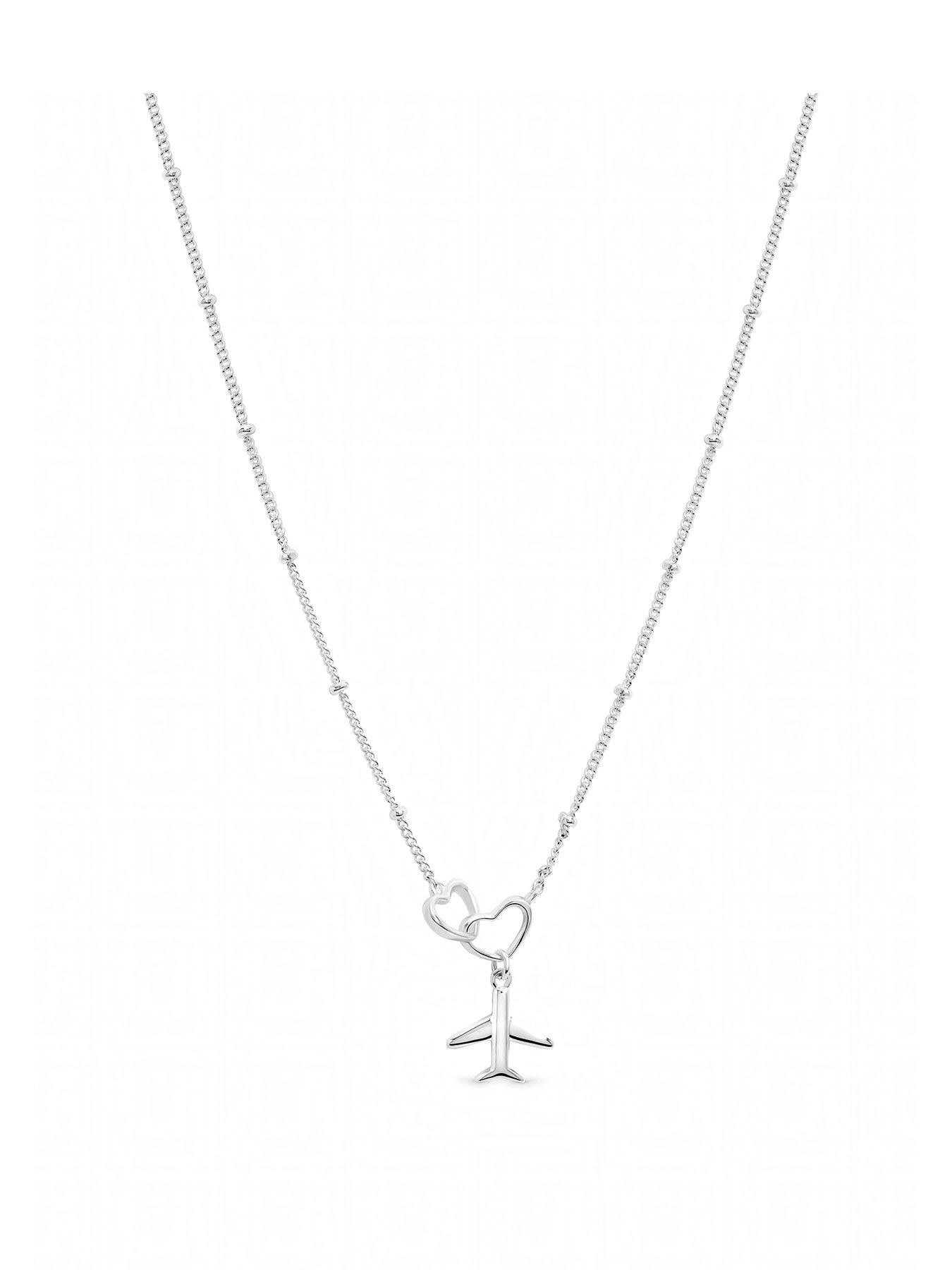 Image 1 of 1 of Inicio Interlink Heart Plane Necklace - Gift Pouch