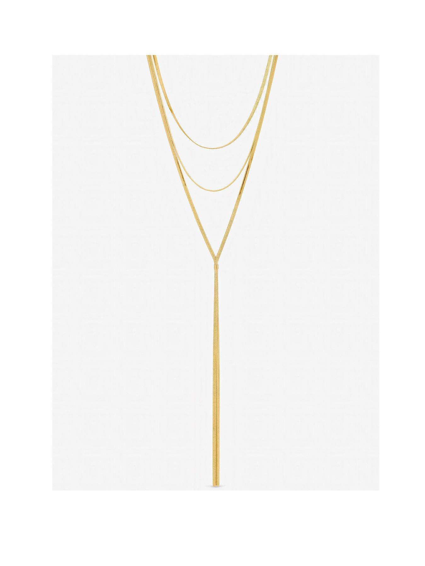 Mood Mood Gold Snake Chain Long Y-Drop Necklace