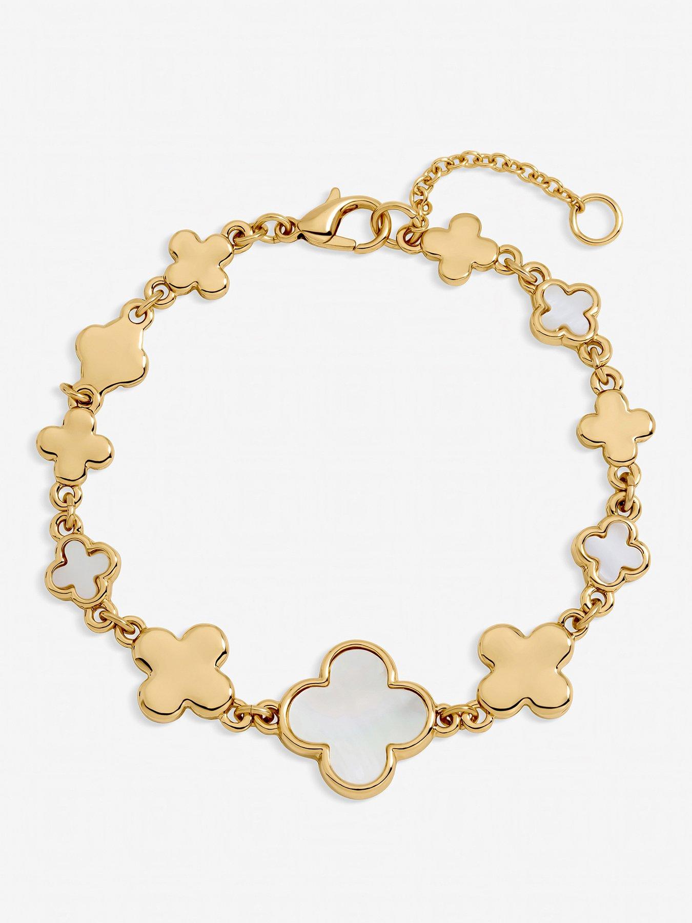 Inicio Inicio Gold Plated and Polished Clover Bracelet - Gift Pouch