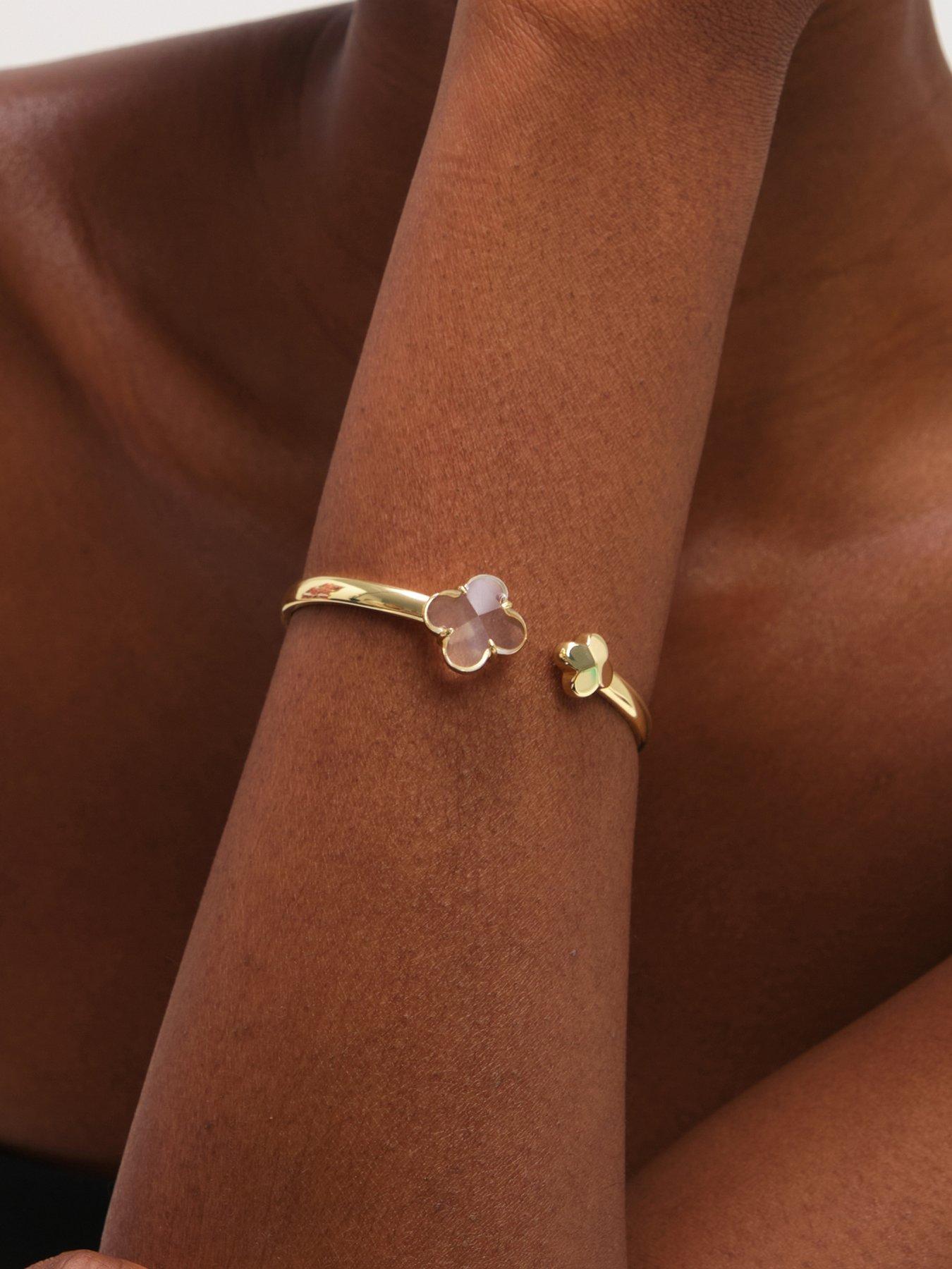 jon-richard-gold-polished-and-crystal-clover-banglefront