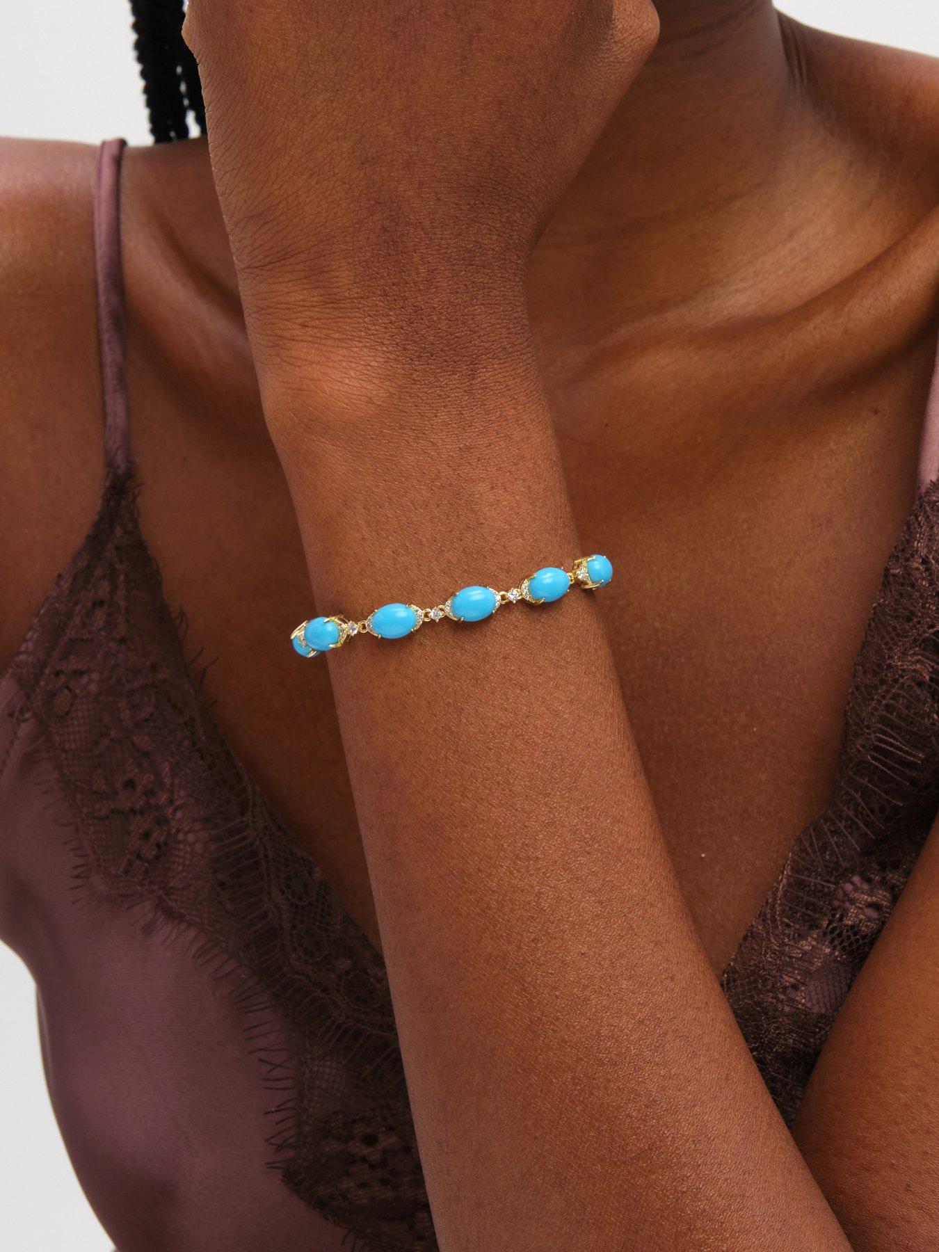 Image 2 of 3 of Jon Richard Gold Plated and Turquoise Stone Bracelet