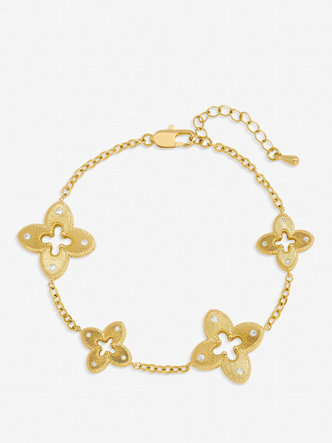 jon-richard-gold-plated-textured-crystal-clover-braceletstillFront