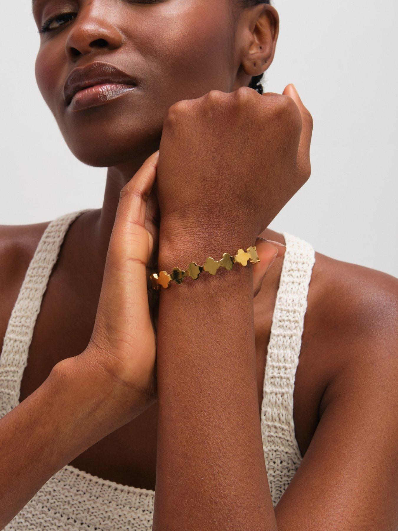 jon-richard-jon-richard-gold-plated-waterproof-polished-clover-bangleback
