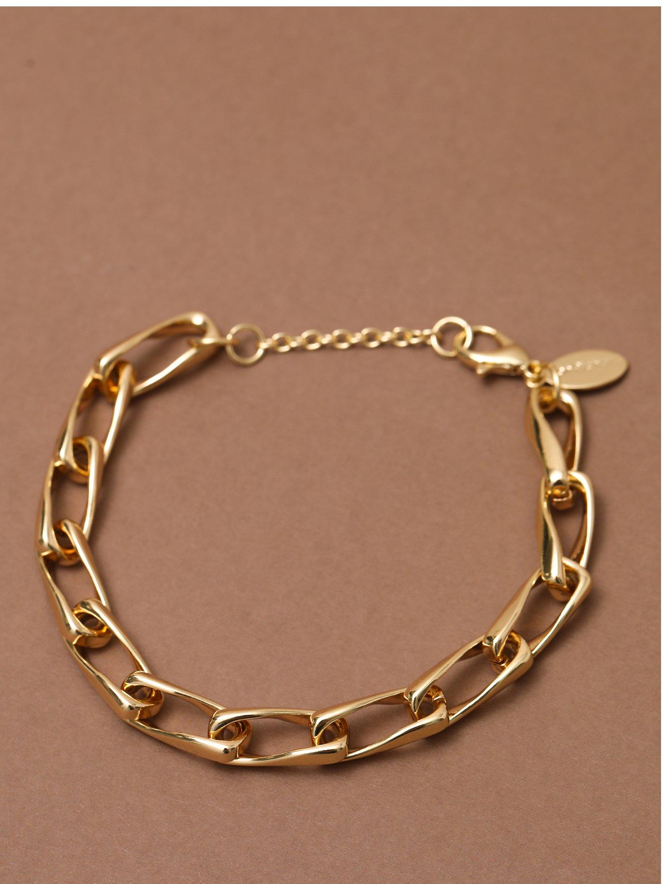 Inicio Inicio Gold Plated Twisted Link Bracelet - Gift Pouch