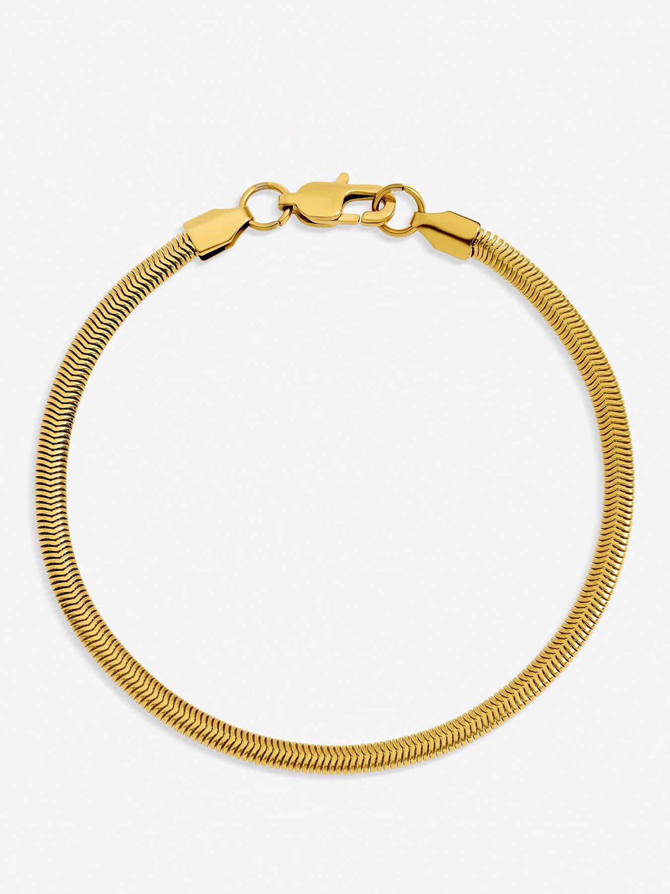 Inicio Inicio Men's Gold Plated Waterproof Snake Chain Bracelet - Gift Pouch