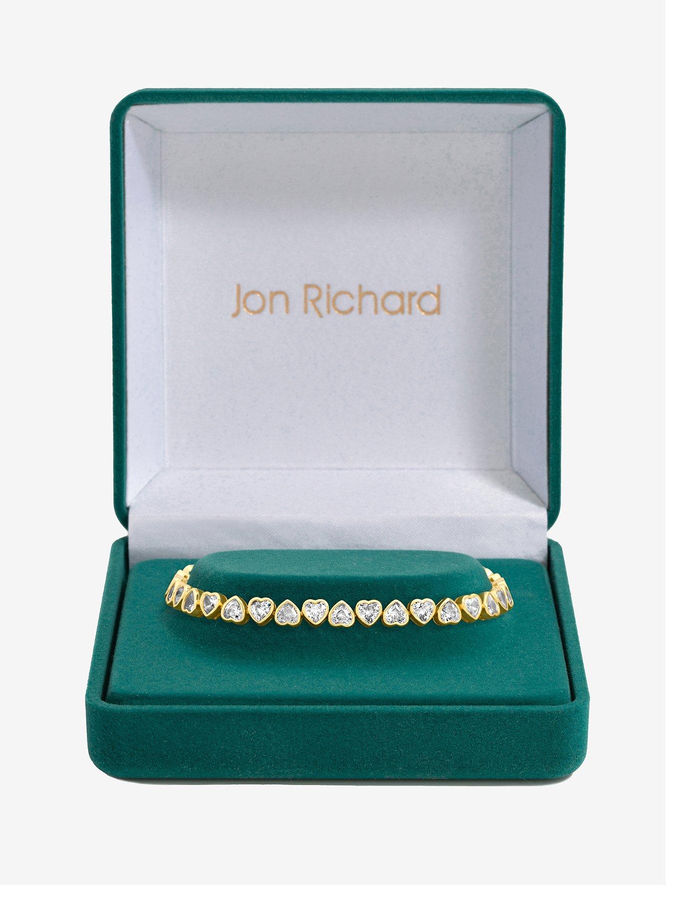 Jon Richard Jon Richard Gold Plated Cubic Zirconia Heart Drop Bracelet