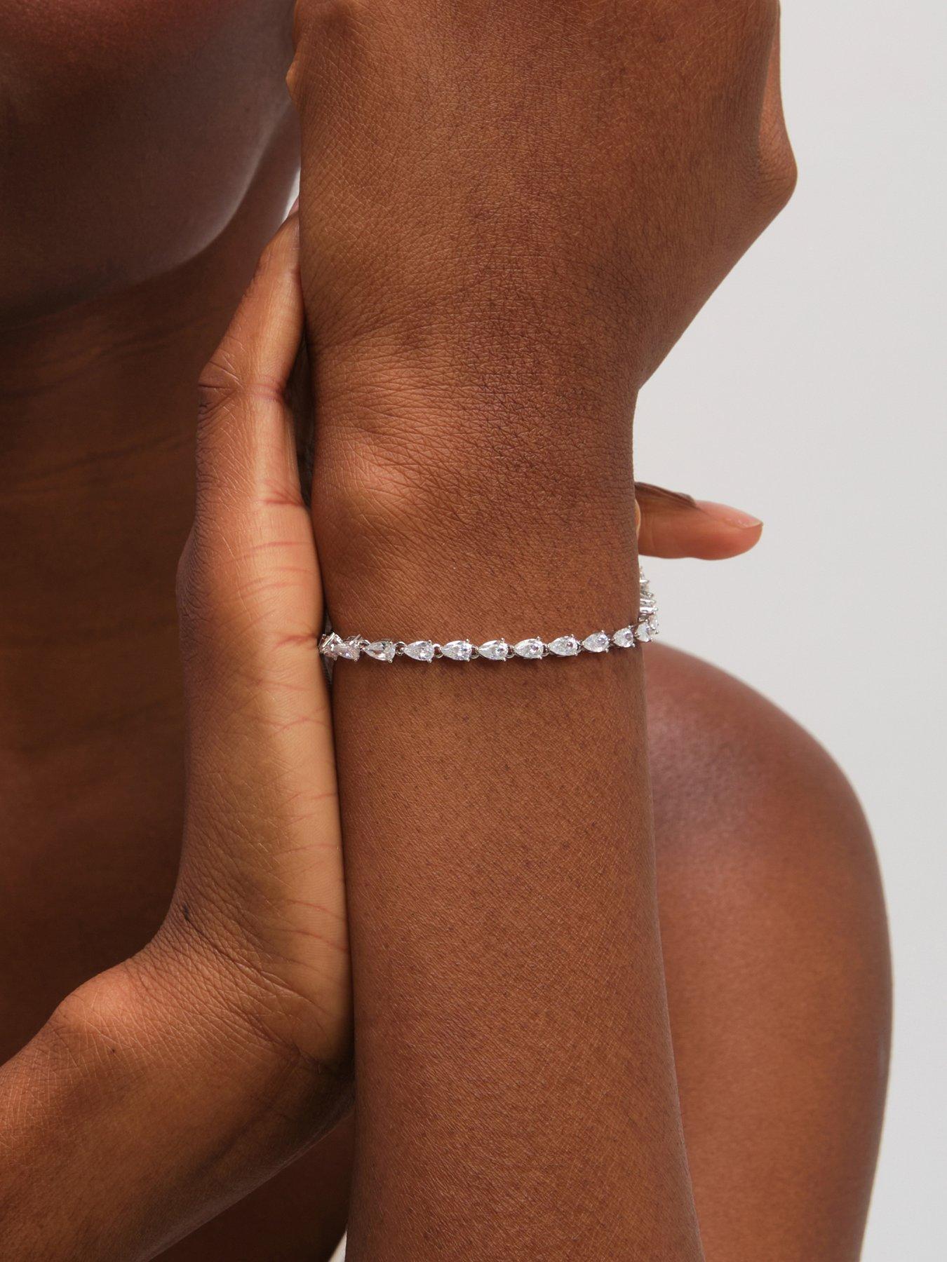Jon Richard Jon Richard Rhodium Pear Drop Bracelet
