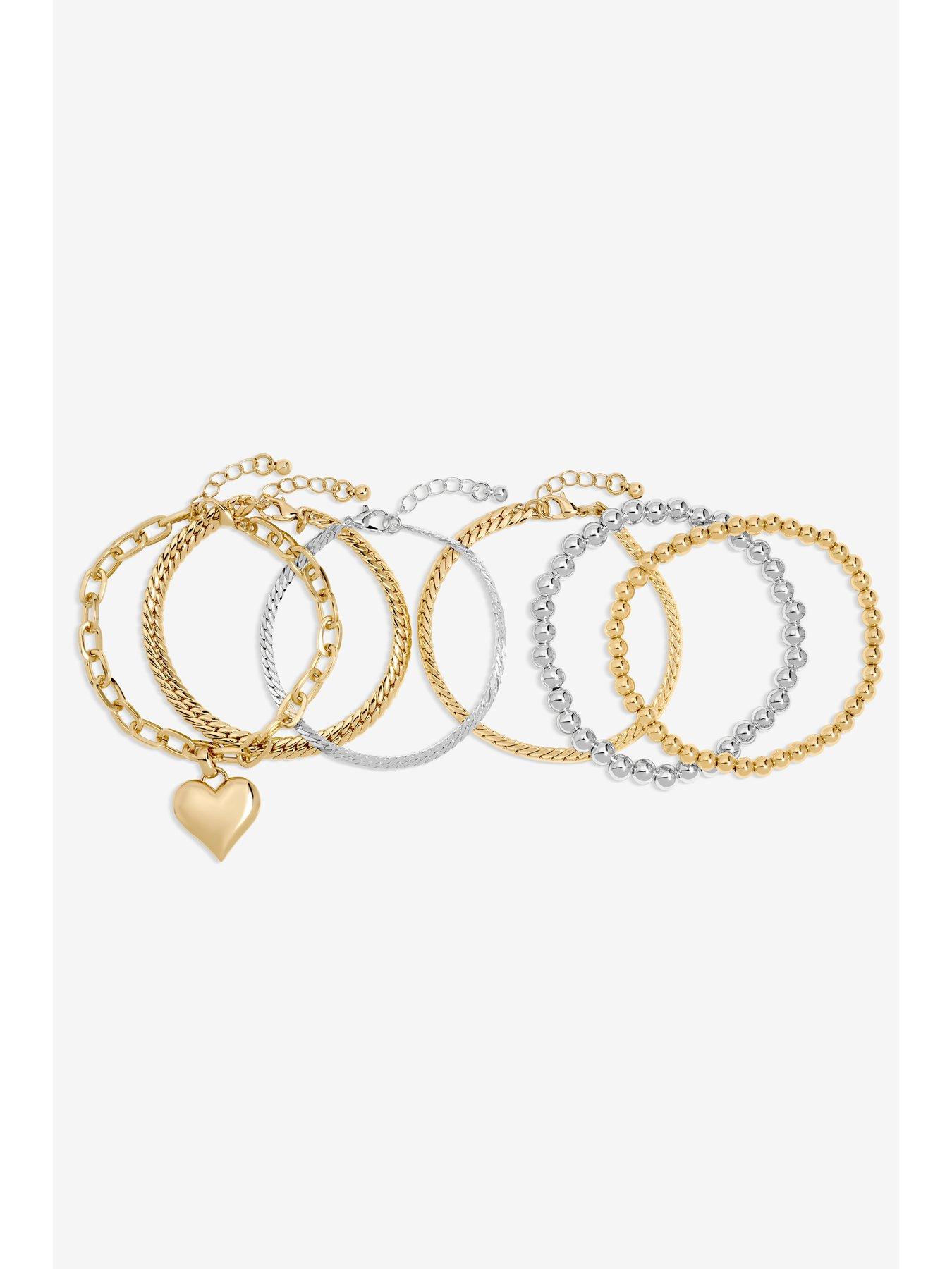 mood-two-tone-heart-bracelet-pack-of-4stillFront