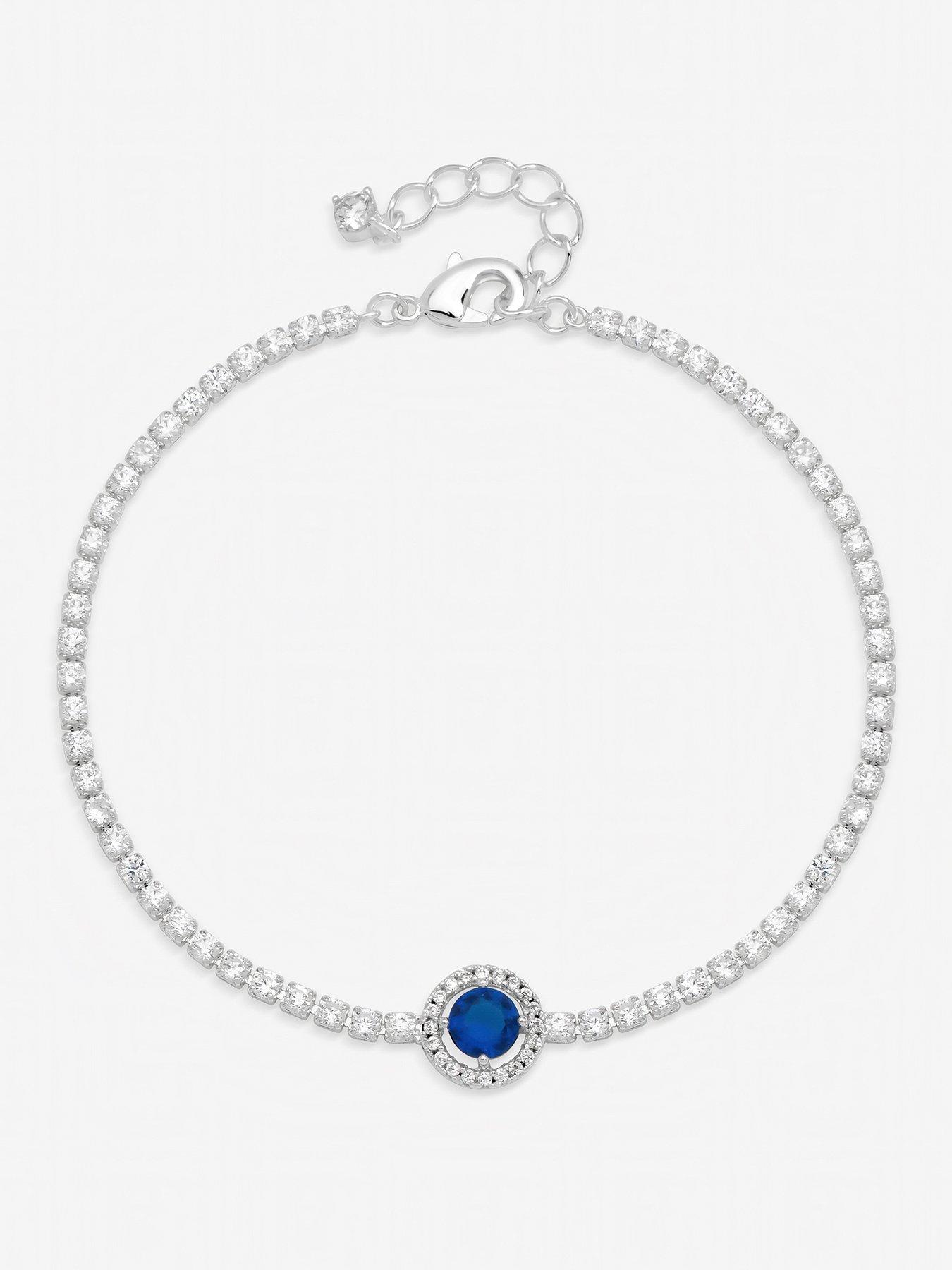 Jon Richard Jon Richard Silver Plated and Sapphire Crystal Stone Bracelet