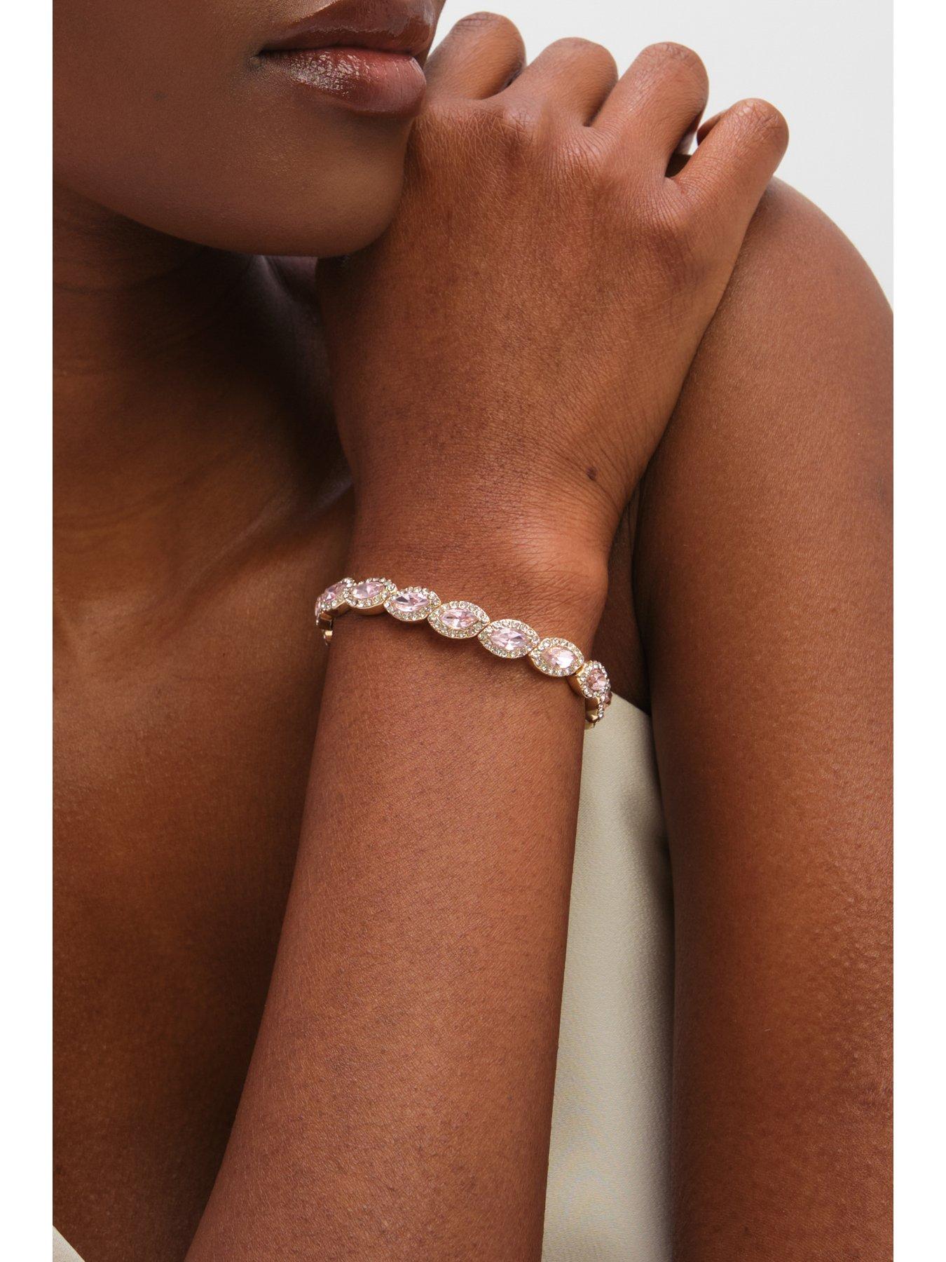 jon-richard-gold-plated-and-pink-navette-stretch-braceletback