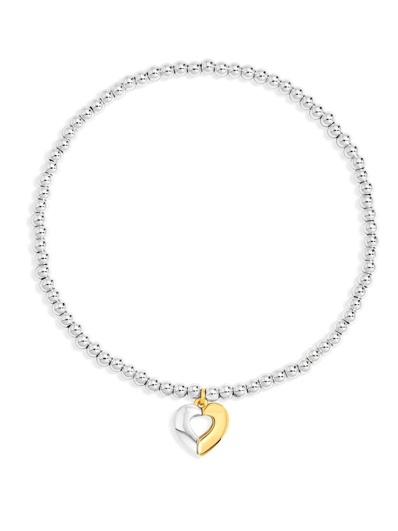Inicio Inicio Two Tone Heart Stretch Bracelet - Gift Pouch