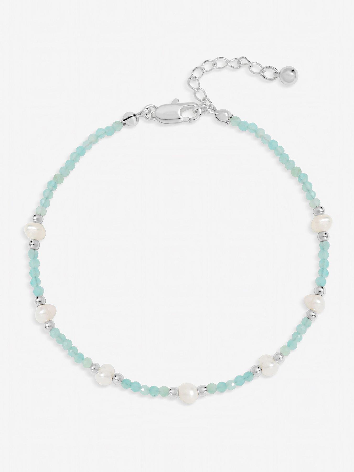 Inicio Inicio Turquoise And Pearl Bracelet - Gift Pouch