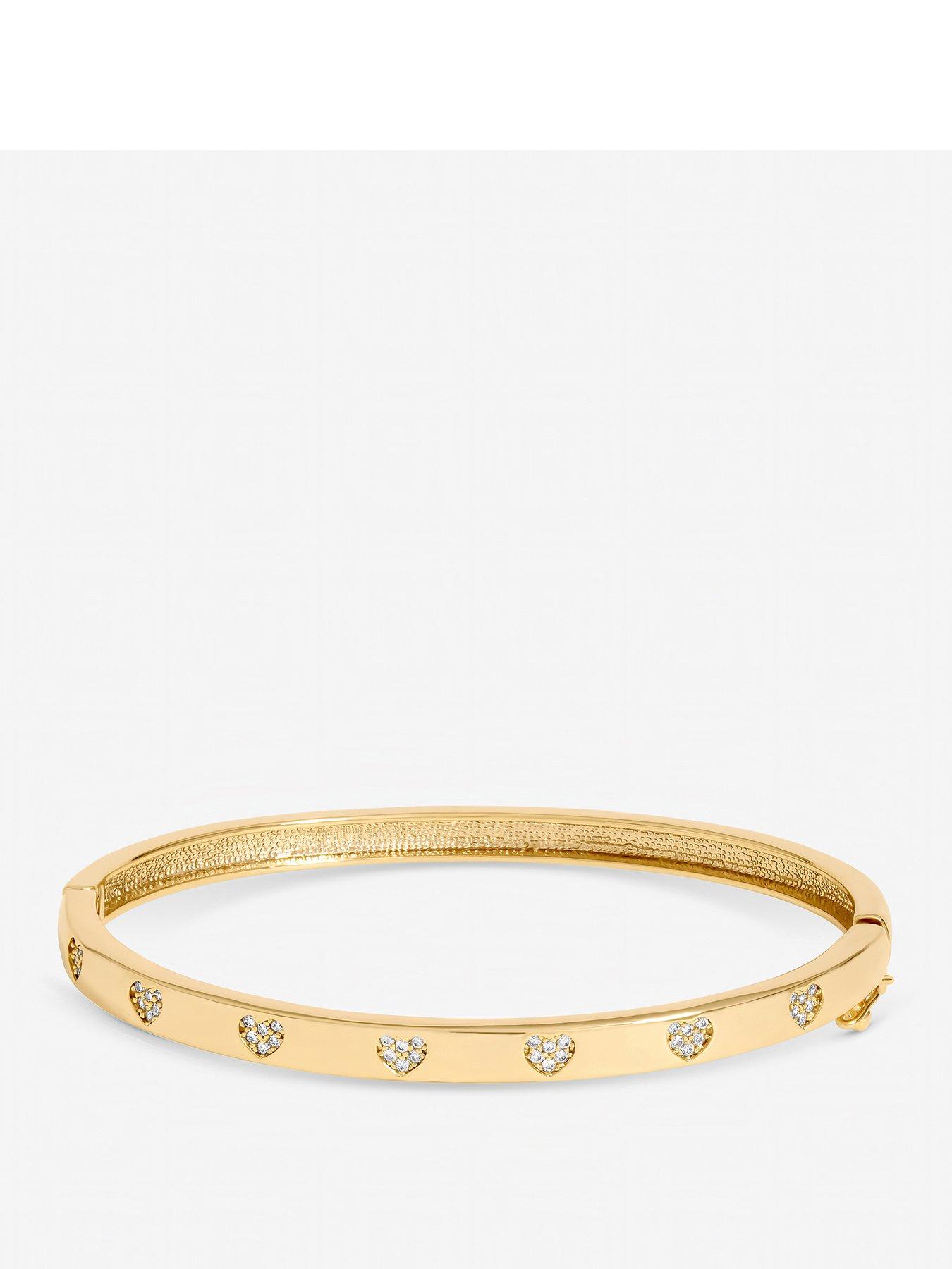 Jon Richard Jon Richard Gold Plated and Crystal Heart Bangle