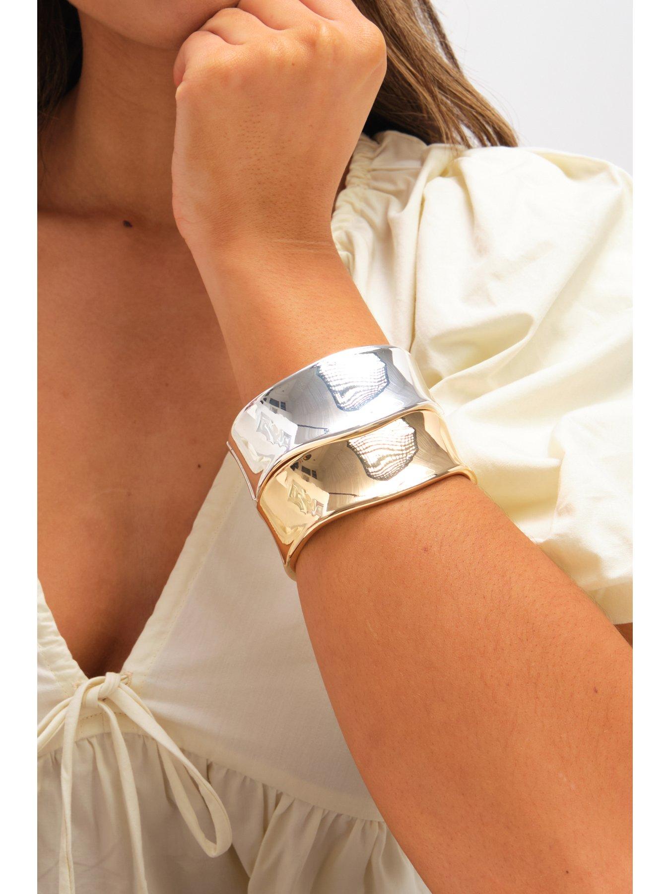 Image 3 of 3 of Jon Richard Jon Richard Silver Plated Large Curve Cuff