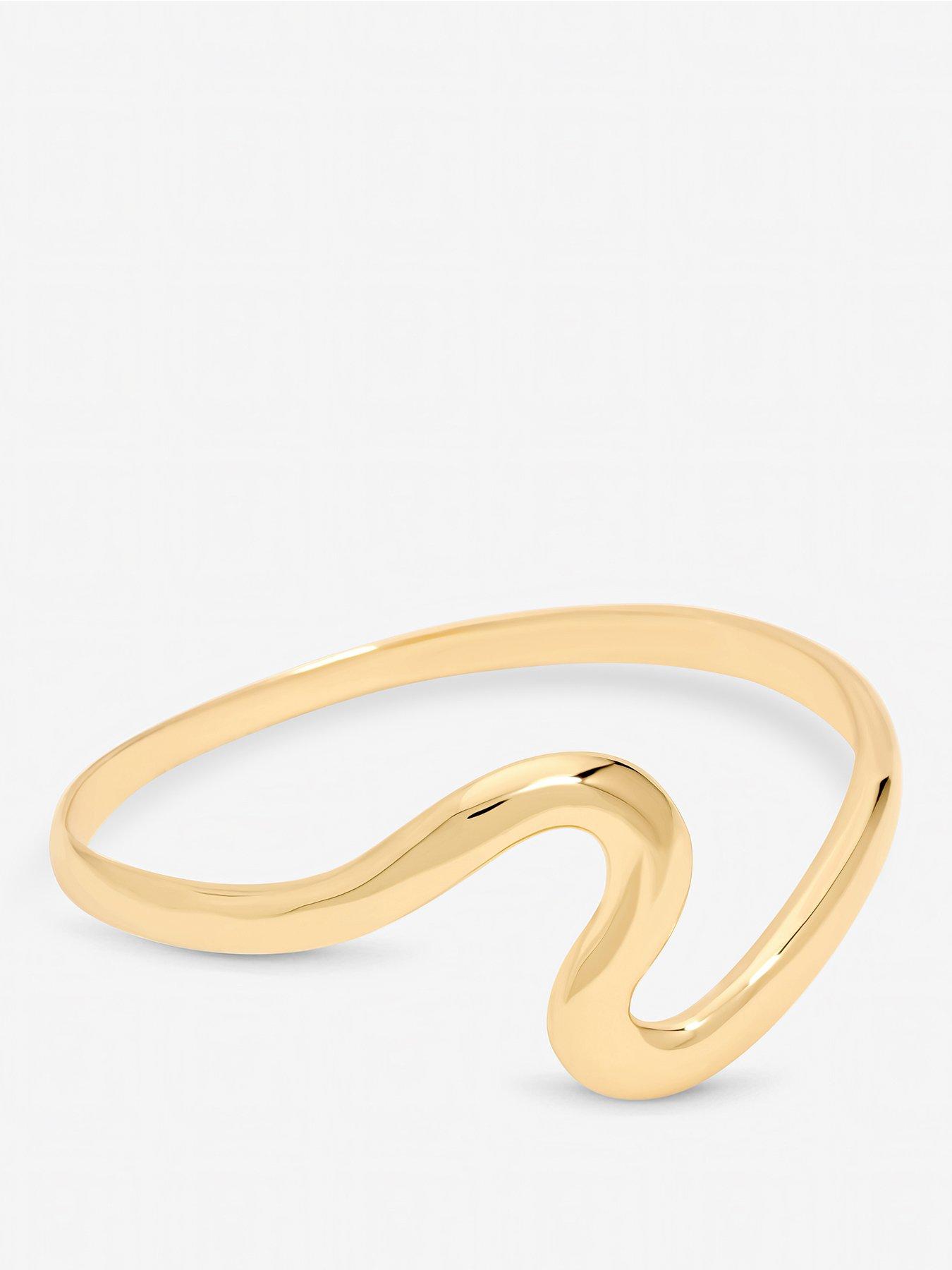 jon-richard-gold-plated-polished-swirl-banglefront