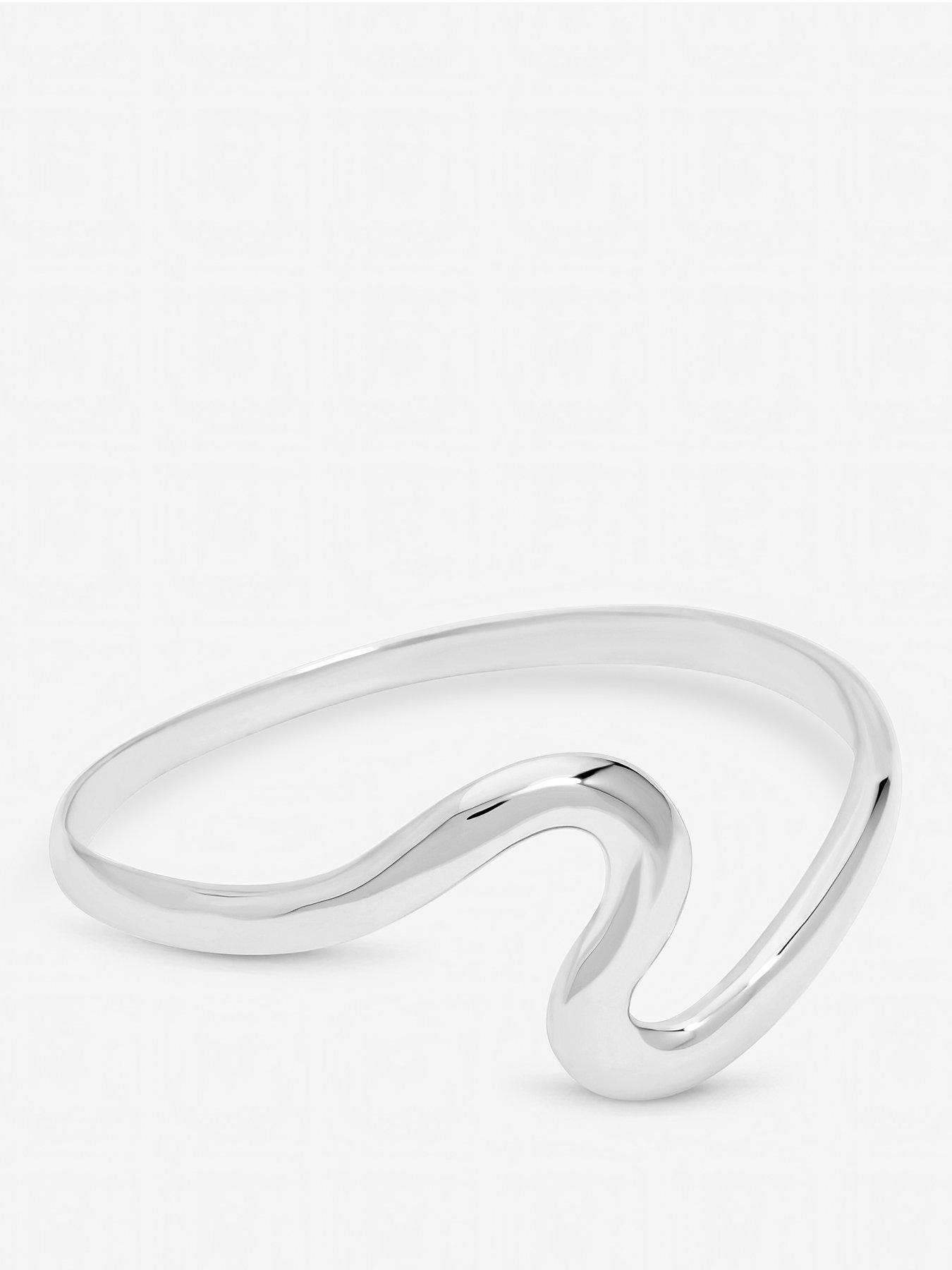 Image 1 of 4 of Jon Richard Jon Richard Silver Plated Polished Swirl Bangle