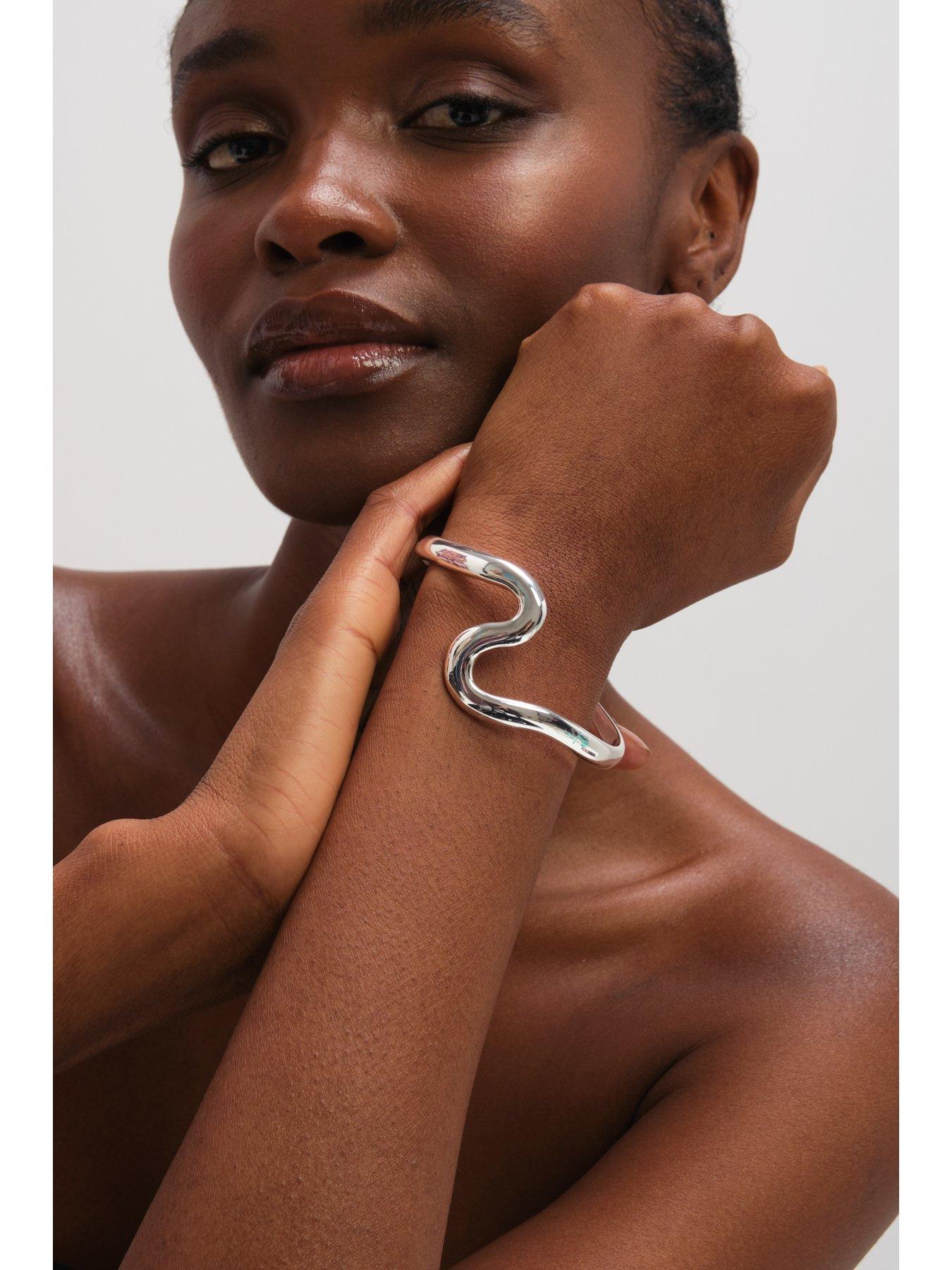 Image 2 of 4 of Jon Richard Jon Richard Silver Plated Polished Swirl Bangle