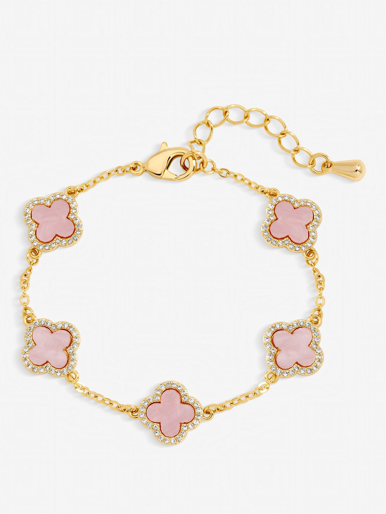 jon-richard-gold-plated-pink-clover-braceletfront