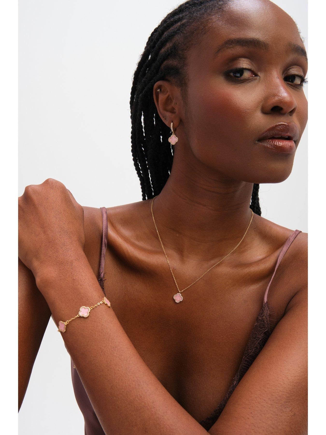 jon-richard-gold-plated-pink-clover-braceletstillFront