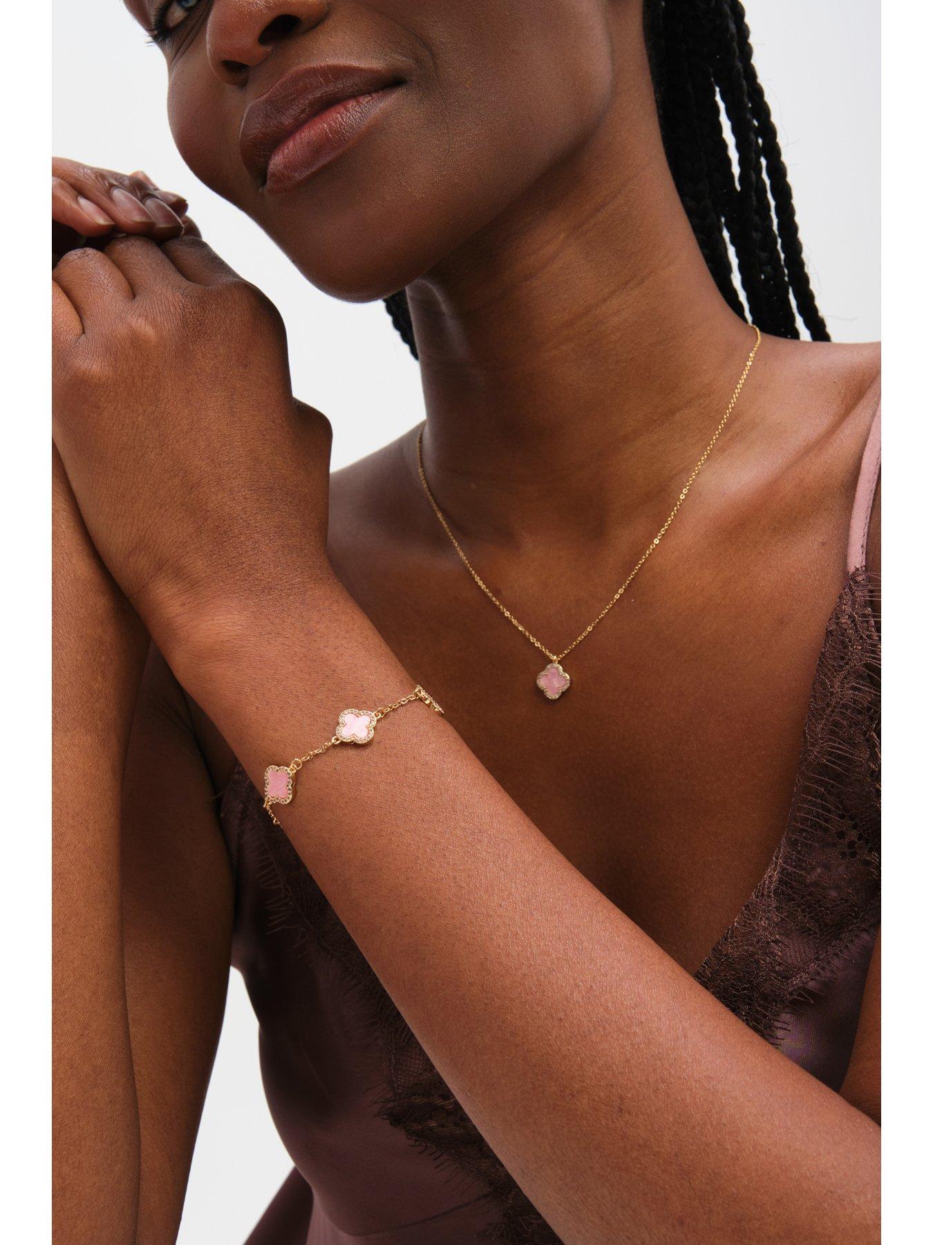 jon-richard-gold-plated-pink-clover-braceletback
