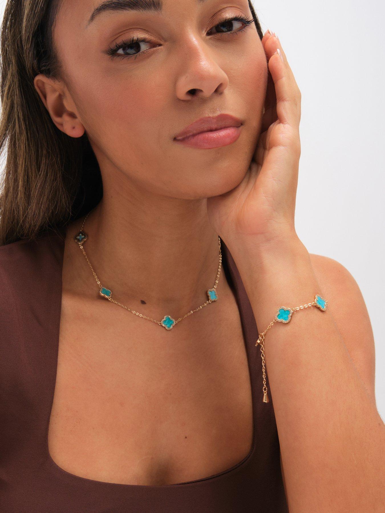 jon-richard-gold-plated-turquoise-clover-station-braceletstillFront