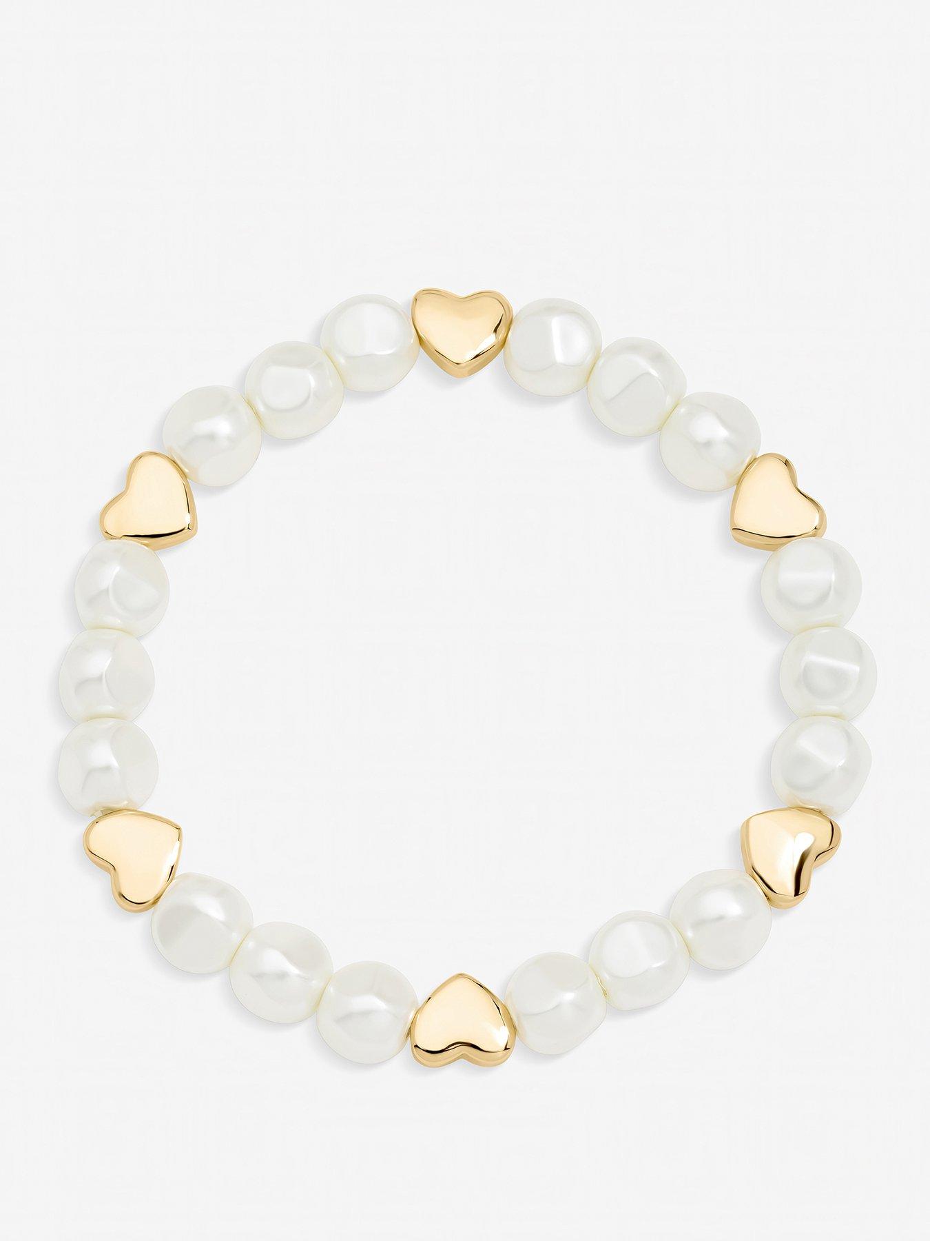 Jon Richard Jon Richard Gold Plated Pearl and Polished Heart Bracelet