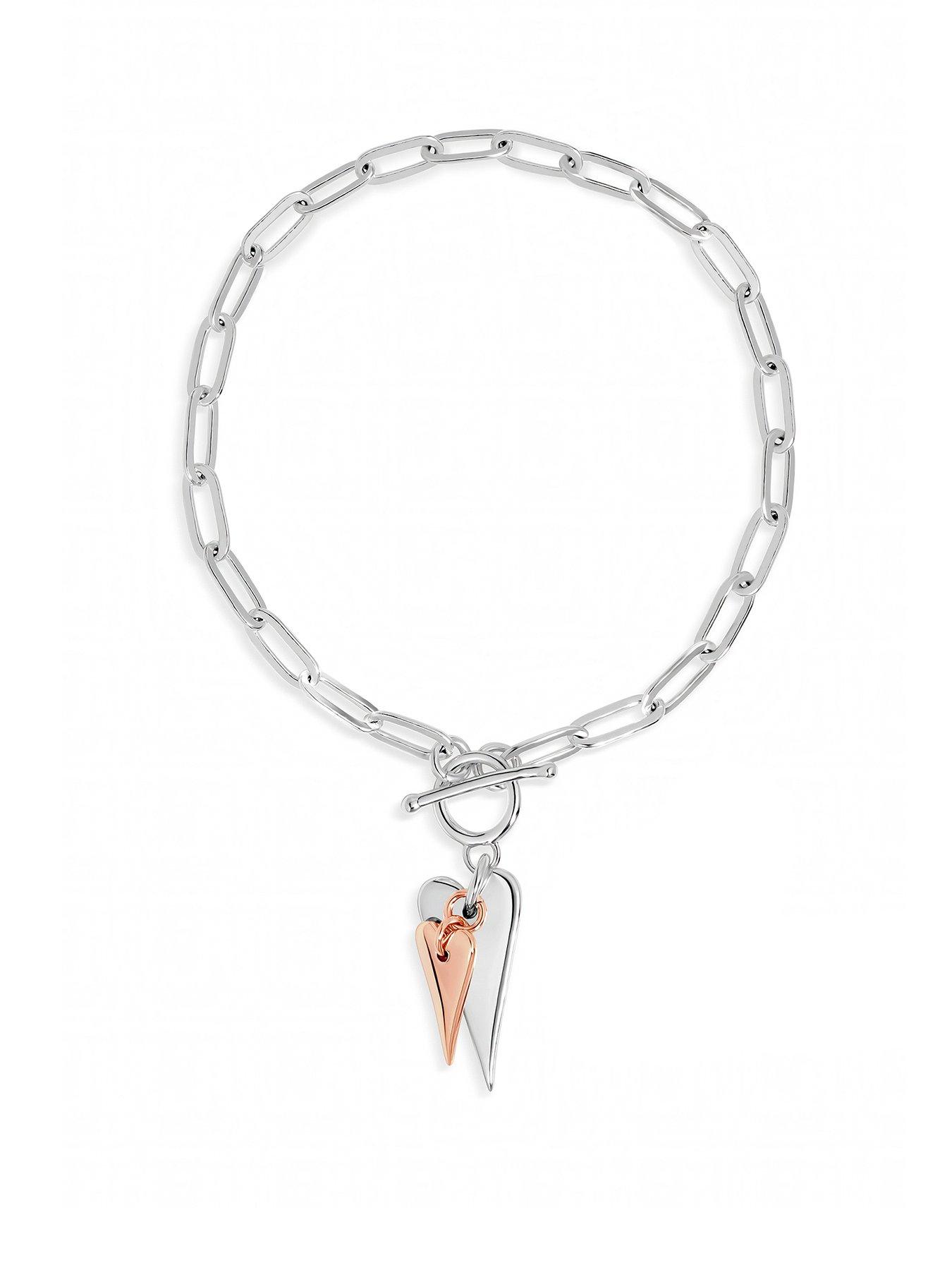 Inicio Inicio Two Tone T-Bar Heart Bracelet - Gift Pouch