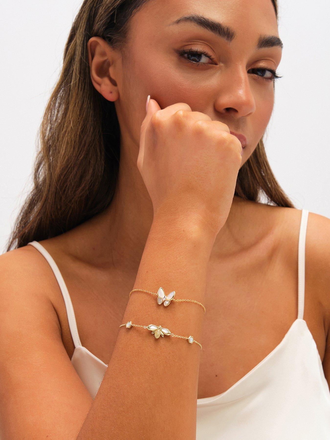 Jon Richard Jon Richard Gold Plated and Mother of Pearl Bumblebee Bracelet
