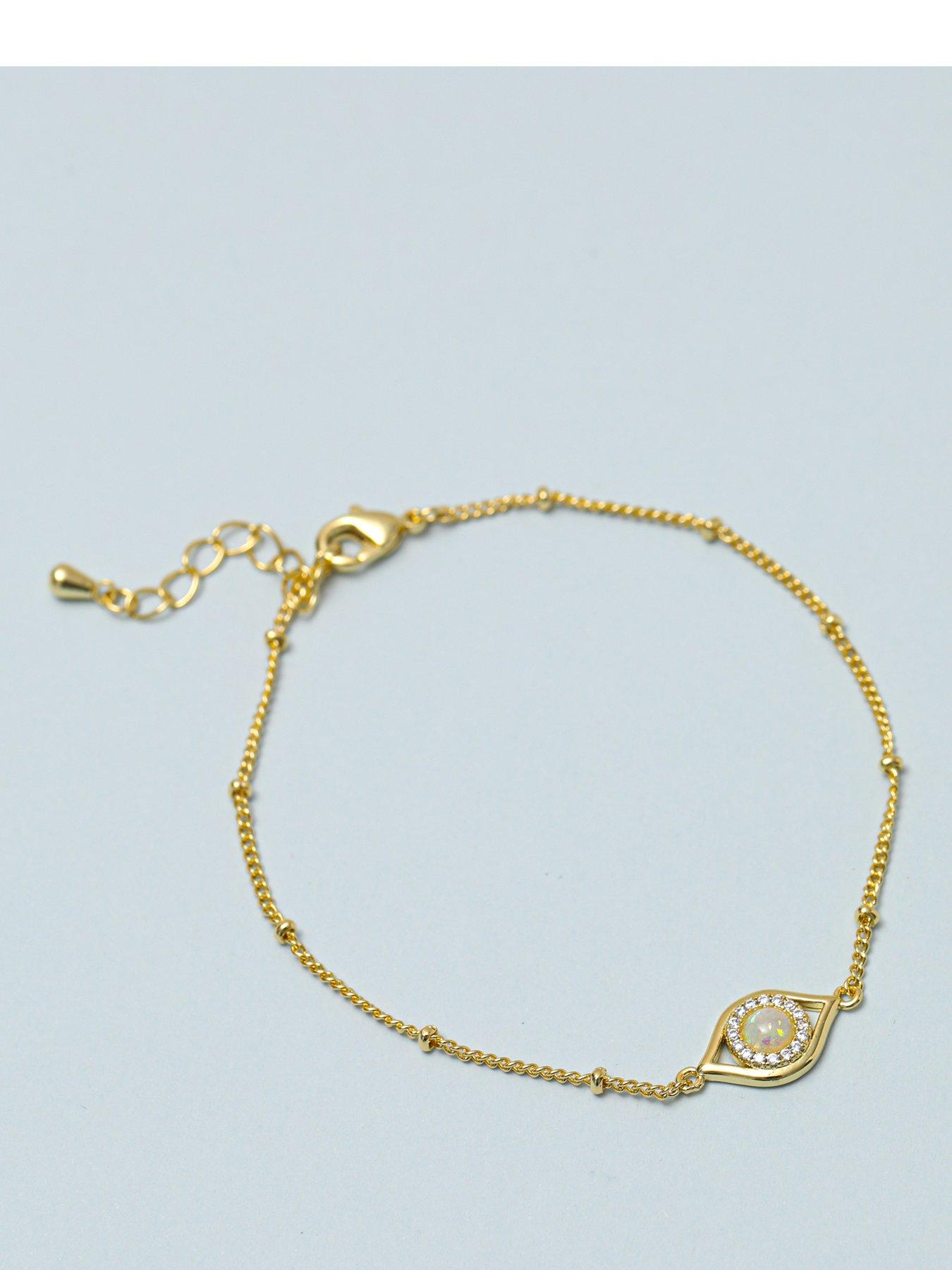 Jon Richard Jon Richard Gold Plated and Mother of Pearl Evil Eye Bracelet