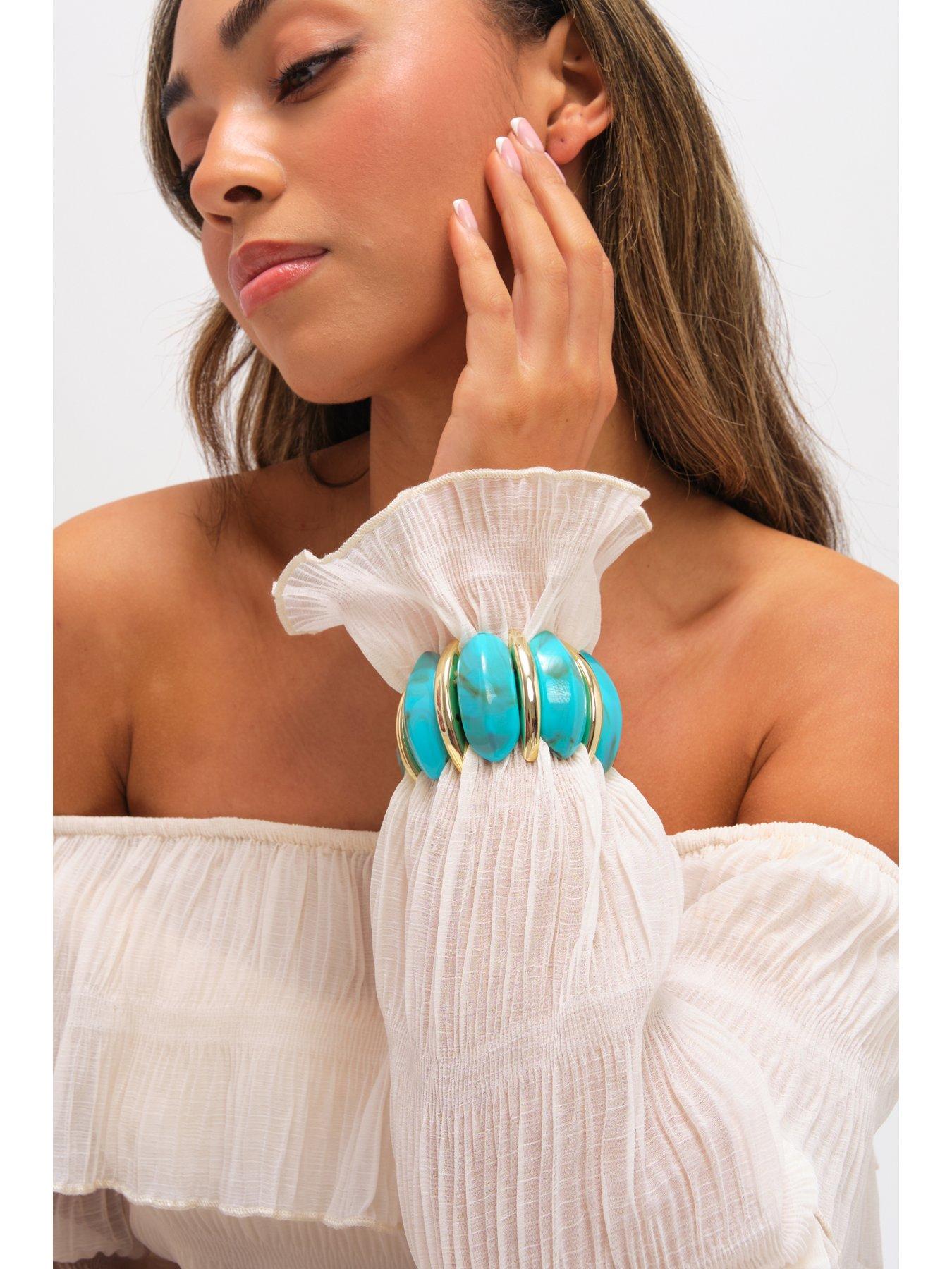 mood-mood-gold-plated-and-turquoise-statement-stretch-braceletstillFront