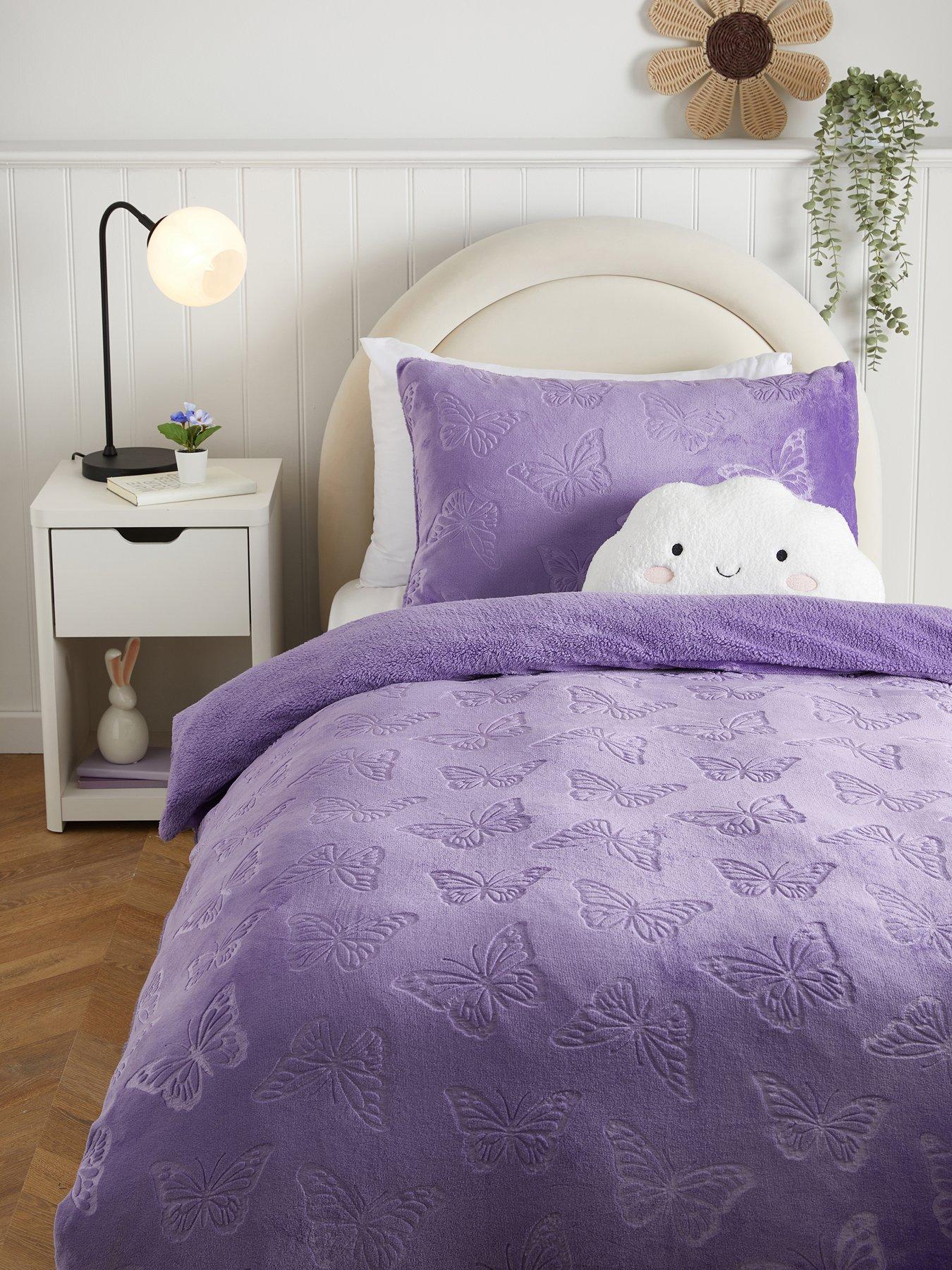 The Very Collection Butterfly Embossed Fleece Duvet Set