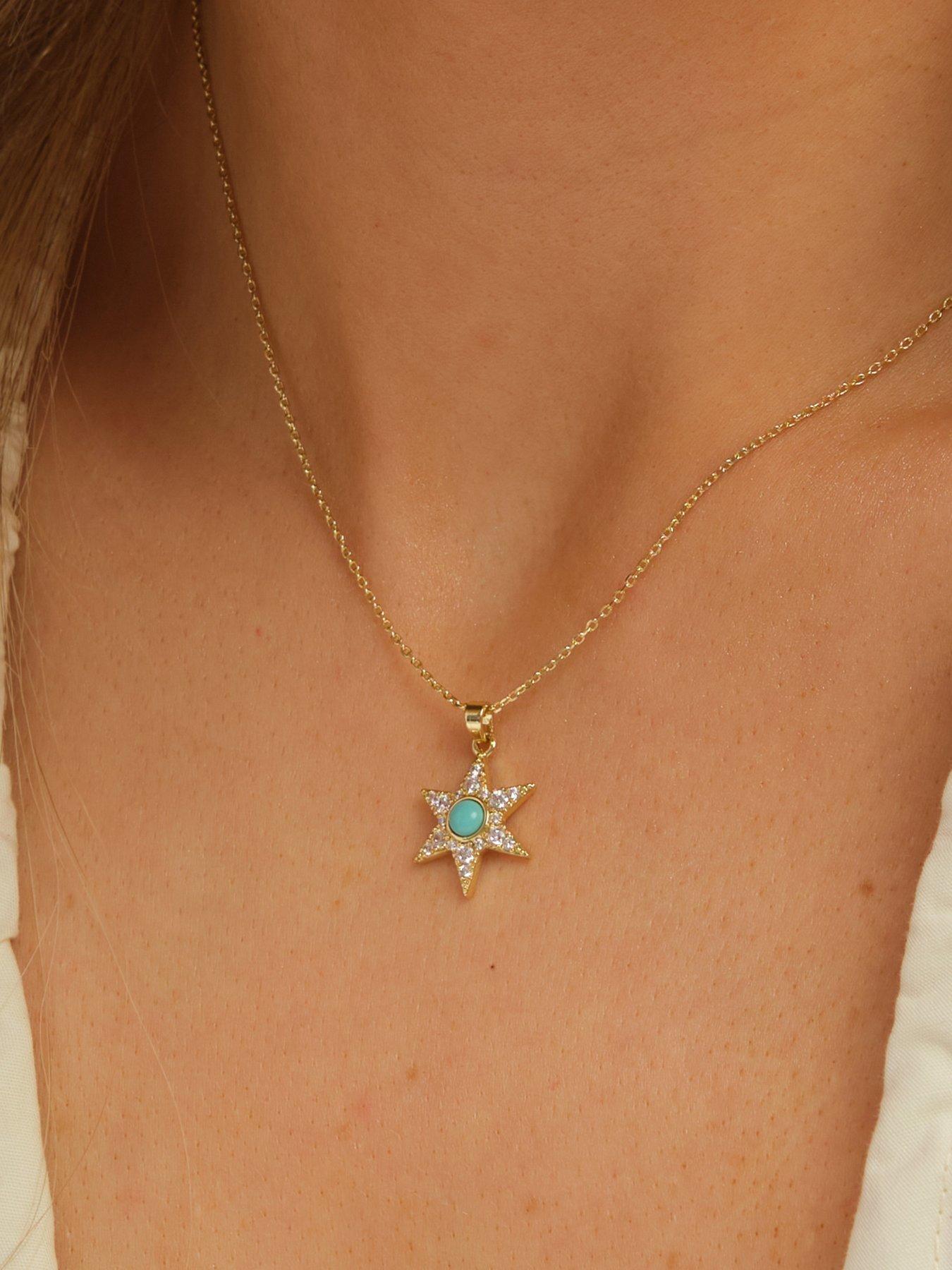 Image 2 of 5 of Inicio Inicio 14Ct Real Gold Plated Turquoise Star Trio Set - Gift Box
