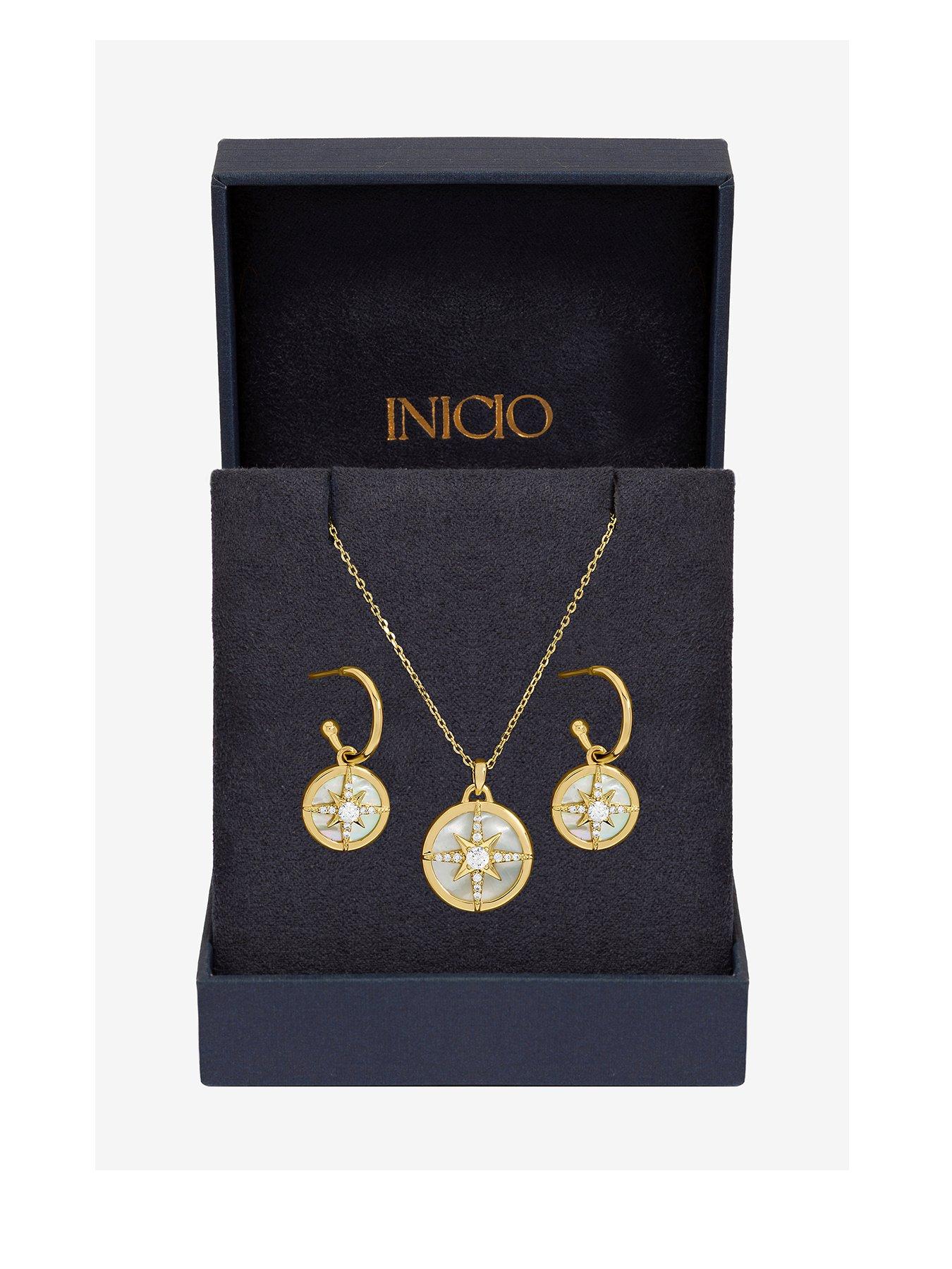 Inicio Inicio Gold Plated and Mother of Pearl Celestial Starburst Set - Gift Box