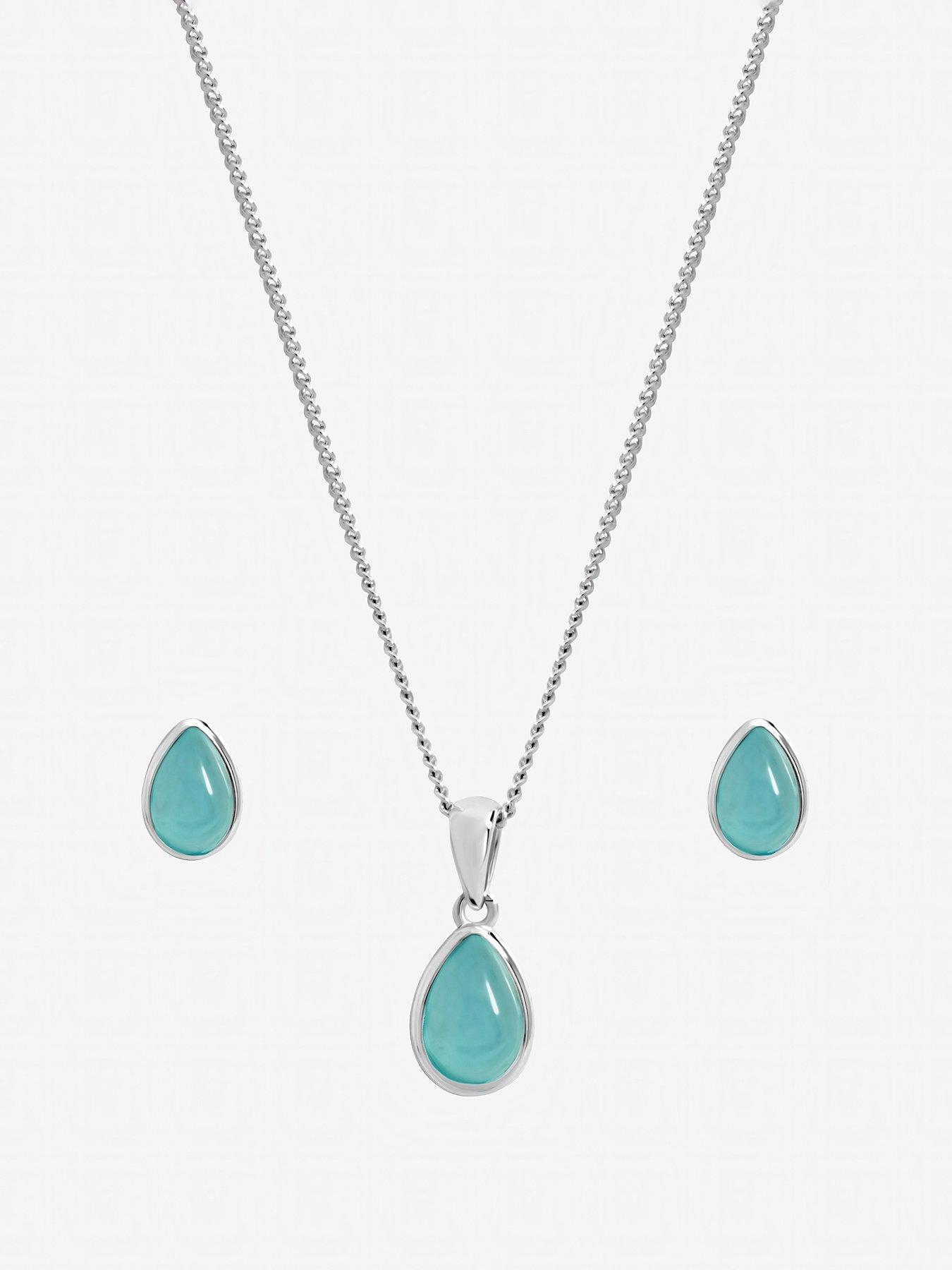 Image 2 of 5 of Inicio Sterling Silver Turquoise Peardrop Set - Gift Box