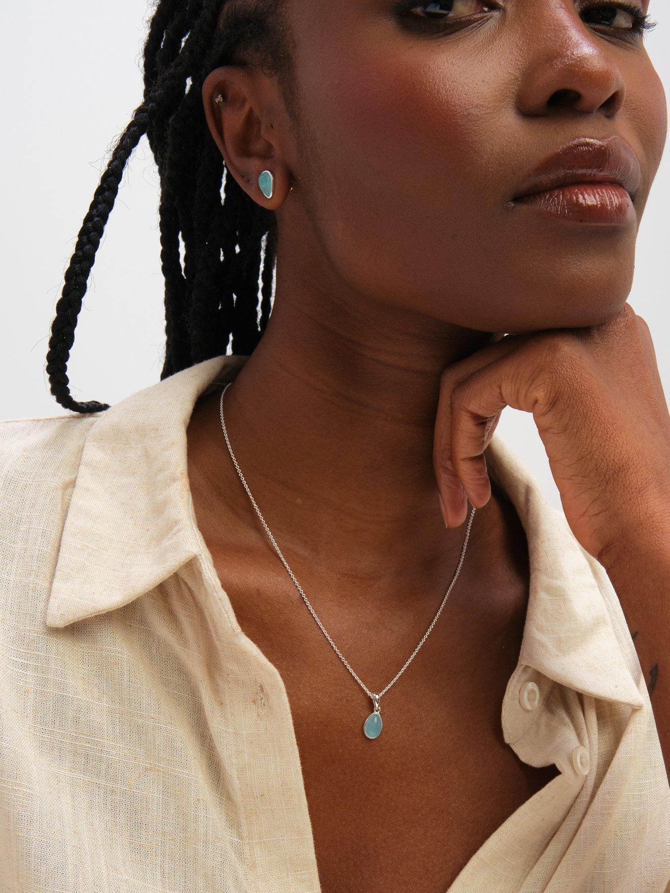Image 3 of 5 of Inicio Sterling Silver Turquoise Peardrop Set - Gift Box