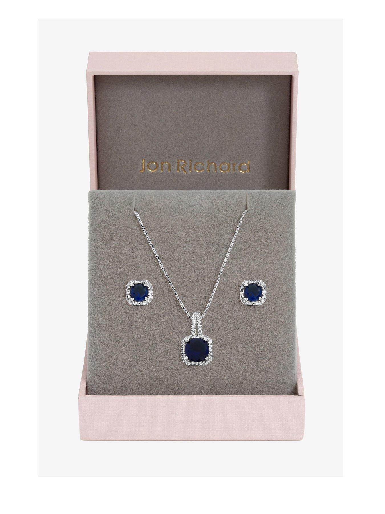 jon-richard-jon-richard-rhodium-plated-cubic-zirconia-and-sapphire-square-drop-set-gift-box