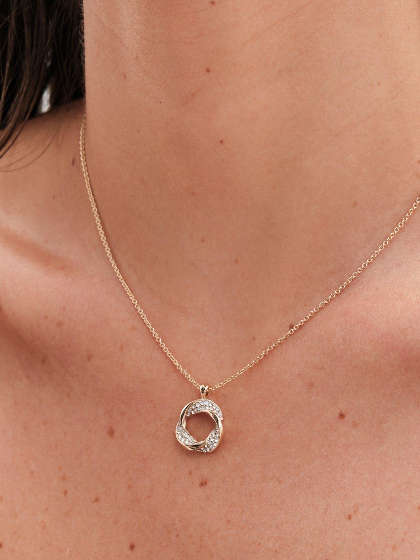 Image 5 of 5 of Jon Richard Jon Richard Gold Plated and Crystal Open Knot Set - Gift Box