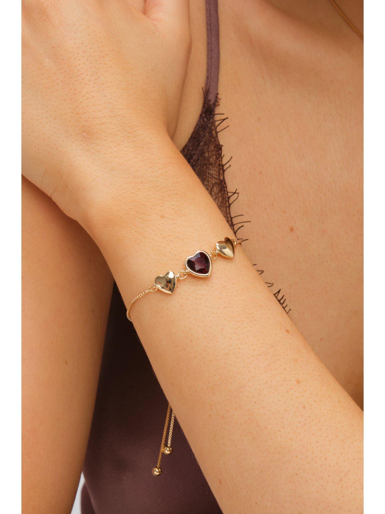 Image 4 of 4 of Jon Richard Gold Plated Crystal and Red Heart Trio Set - Gift Box