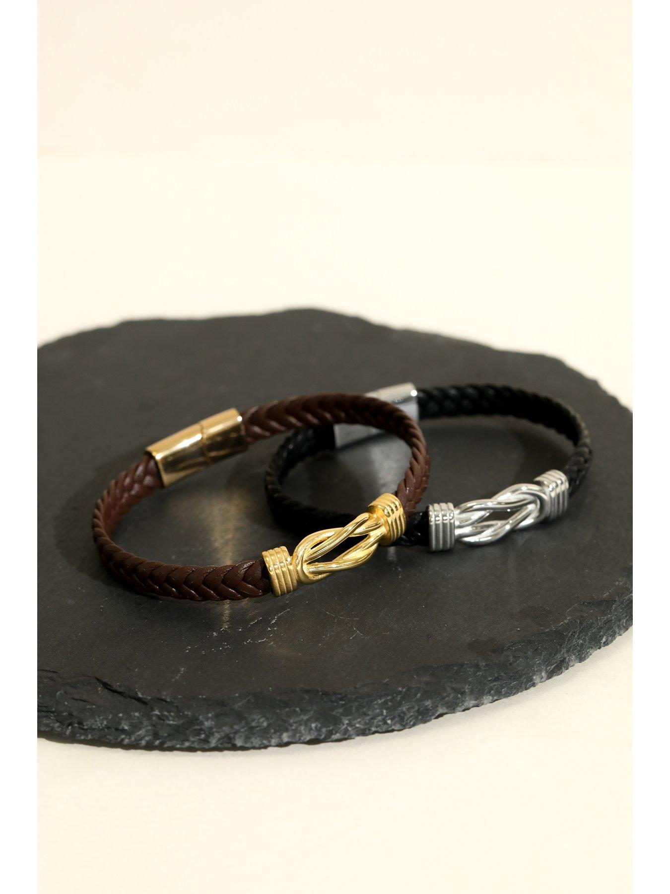 inicio-mens-black-plaited-bracelet-gift-pouchoutfit